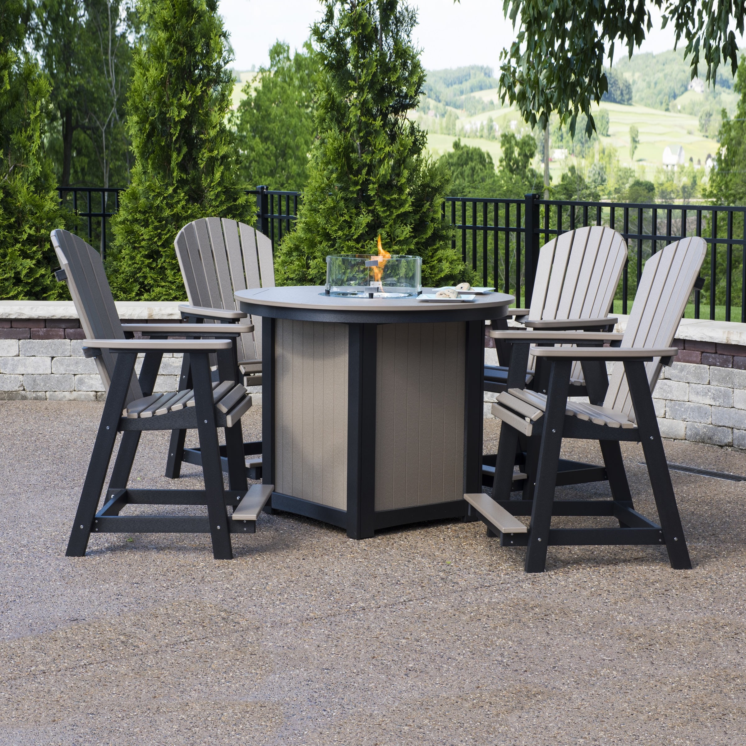 Shown in weatherwood on black with Comfo-Back Counter Chairs