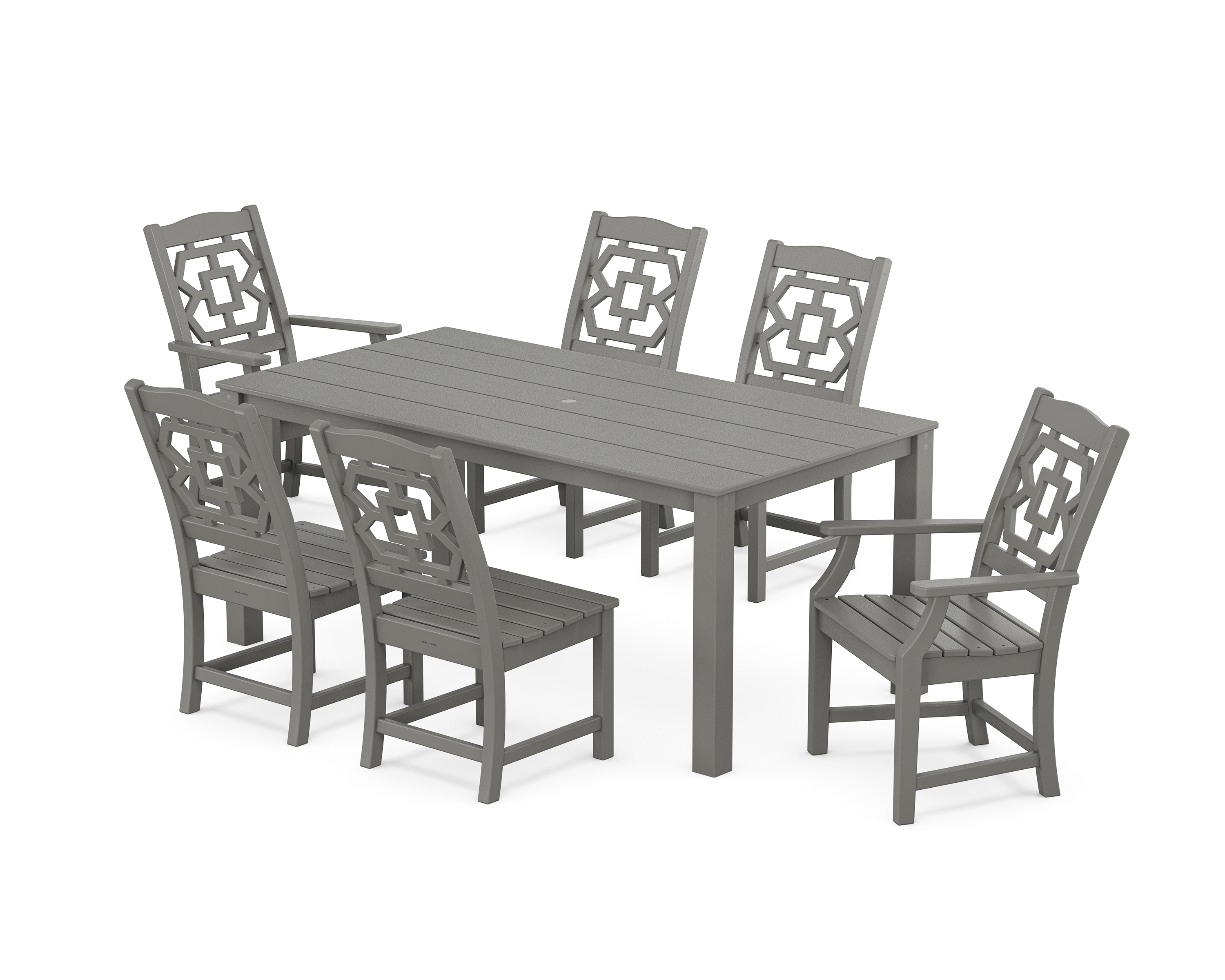 POLYWOOD Chinoiserie 7-Piece Parsons Dining Set