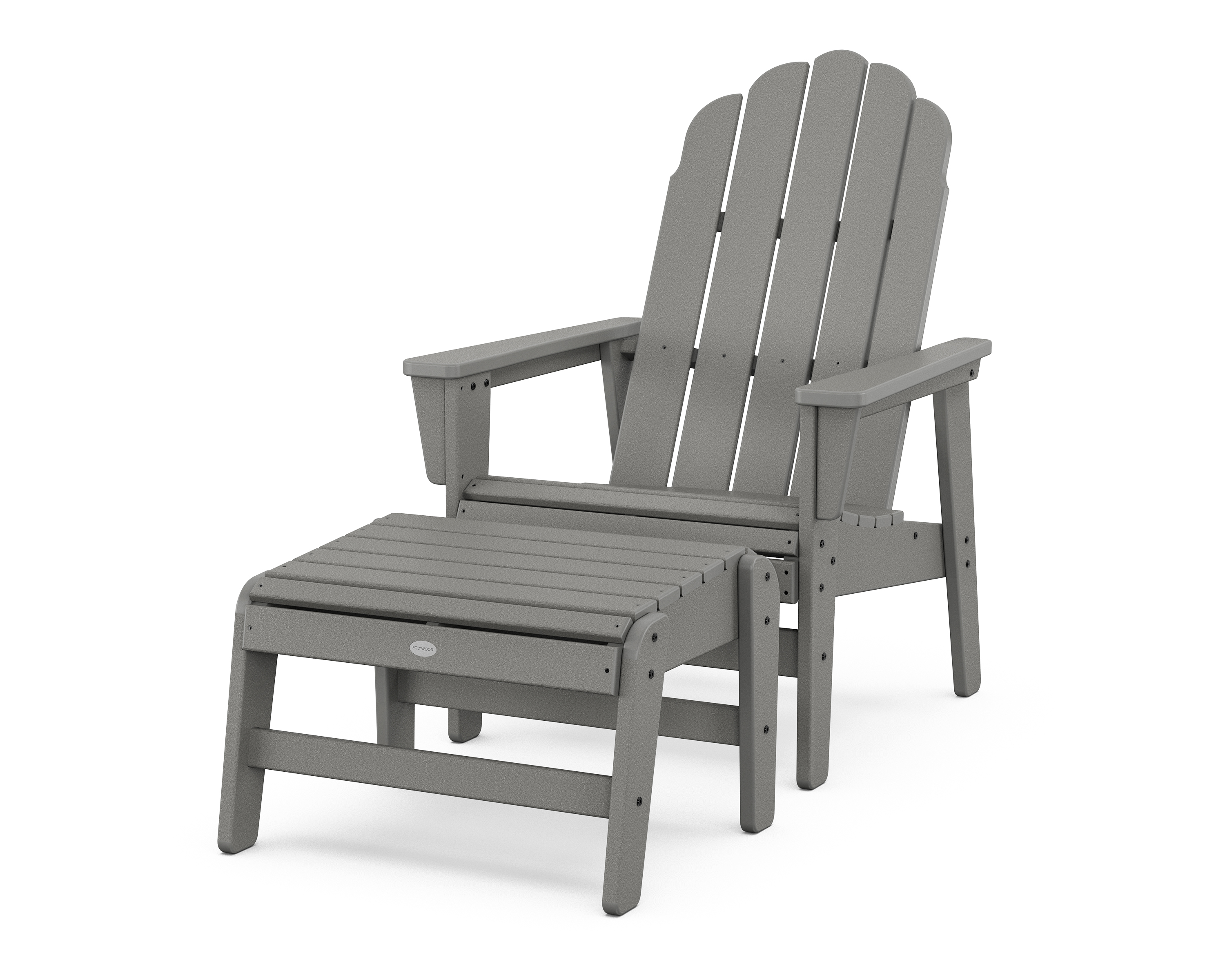 POLYWOOD Vineyard Grand Upright Adirondack Chair with Ottoman