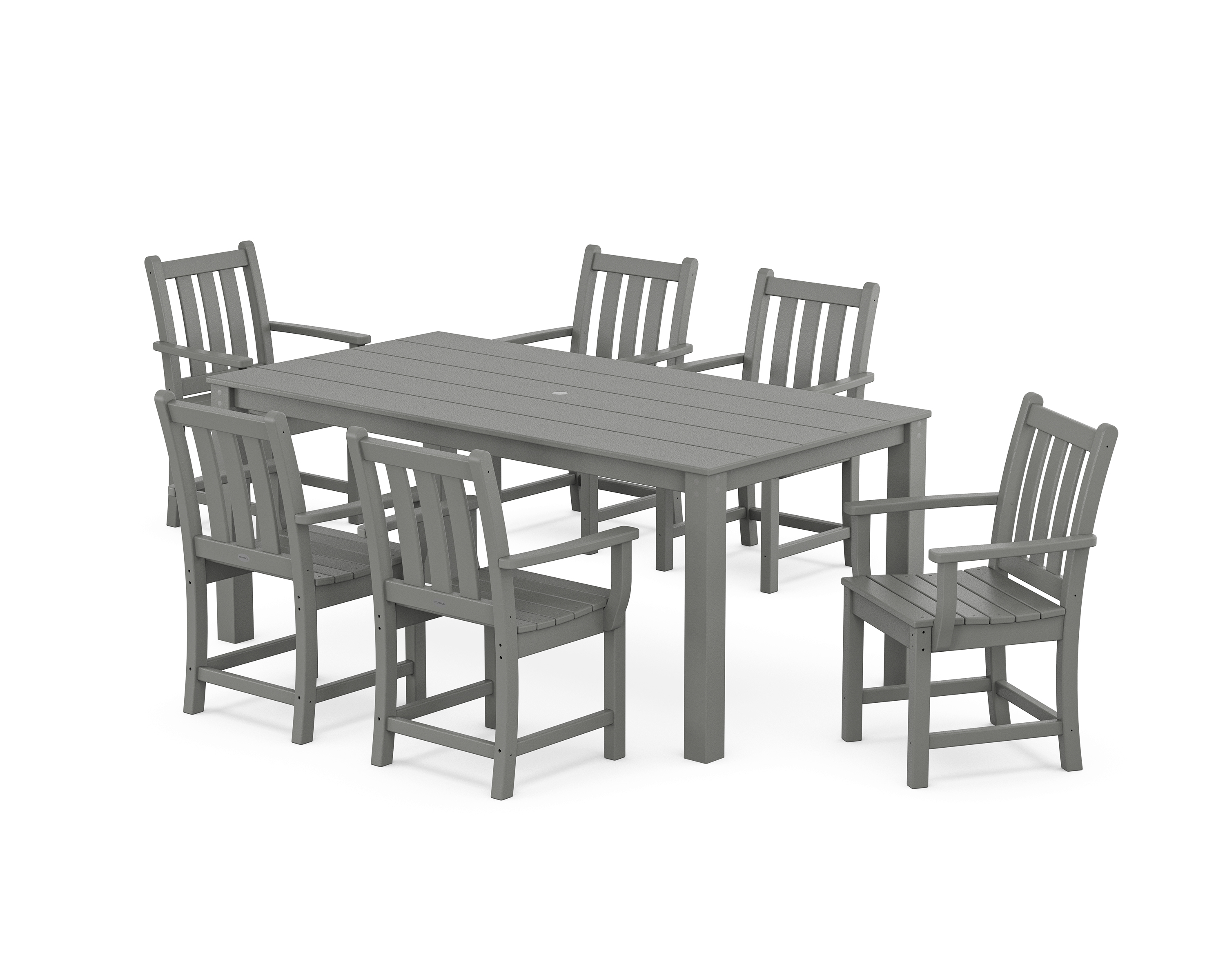 POLYWOOD Traditional Garden Arm Chair 7-Piece Parsons Dining Set