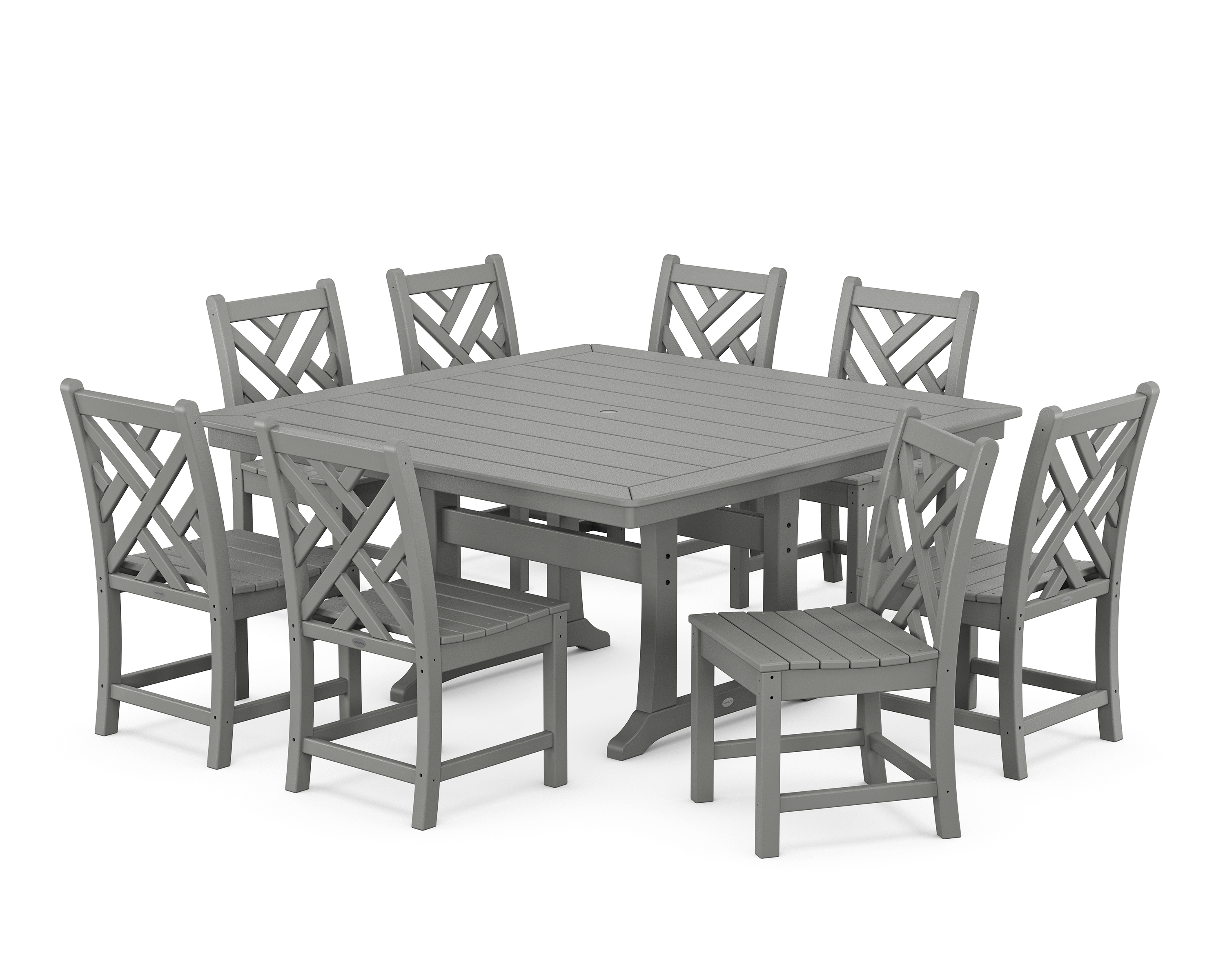POLYWOOD Chippendale 9-Piece Nautical Trestle Dining Set