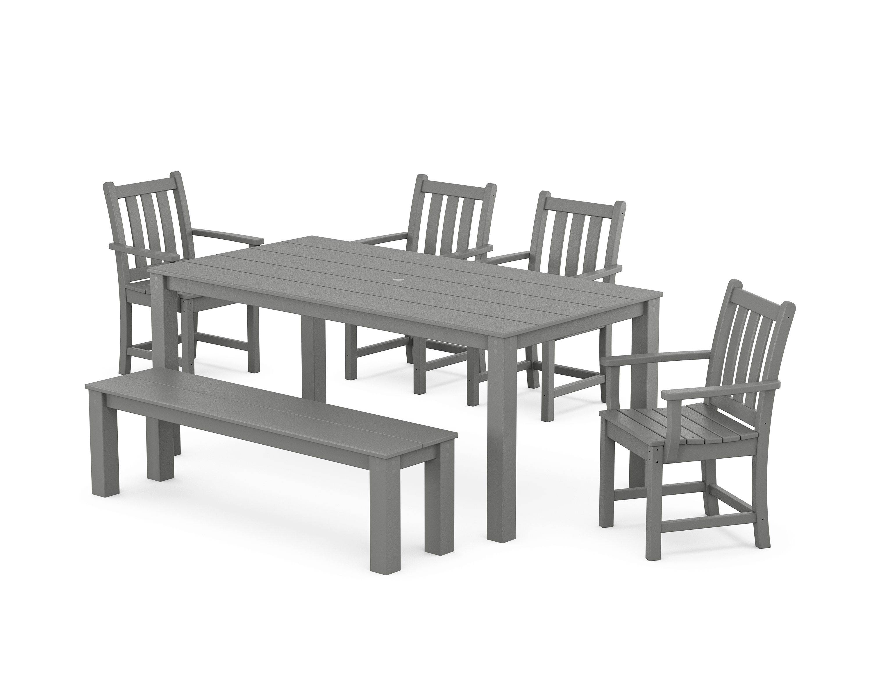 POLYWOOD Traditional Garden 6-Piece Parsons Dining Set with Bench