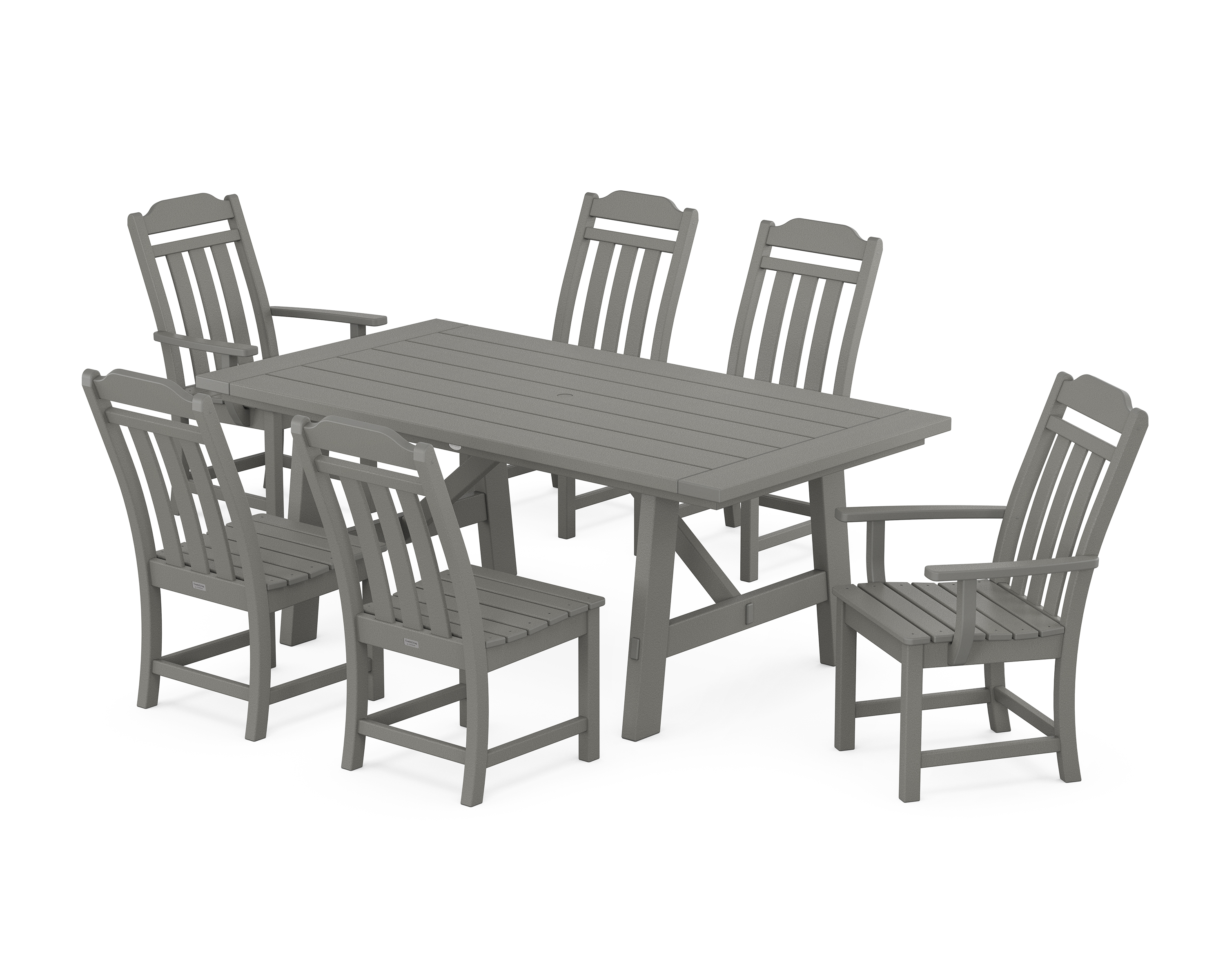 POLYWOOD Cottage 7-Piece Rustic Farmhouse Dining Set