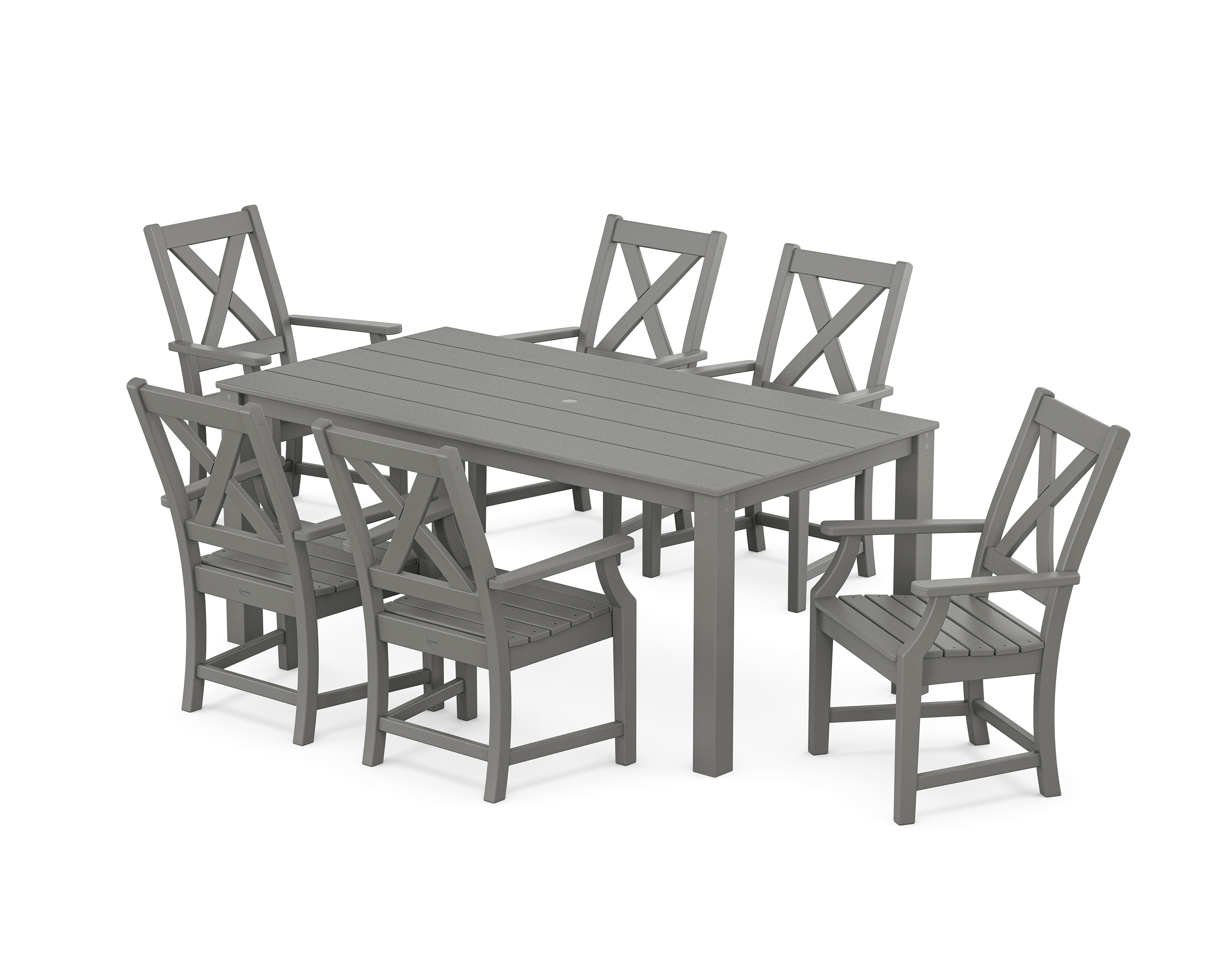 POLYWOOD Braxton Arm Chair 7-Piece Parsons Dining Set
