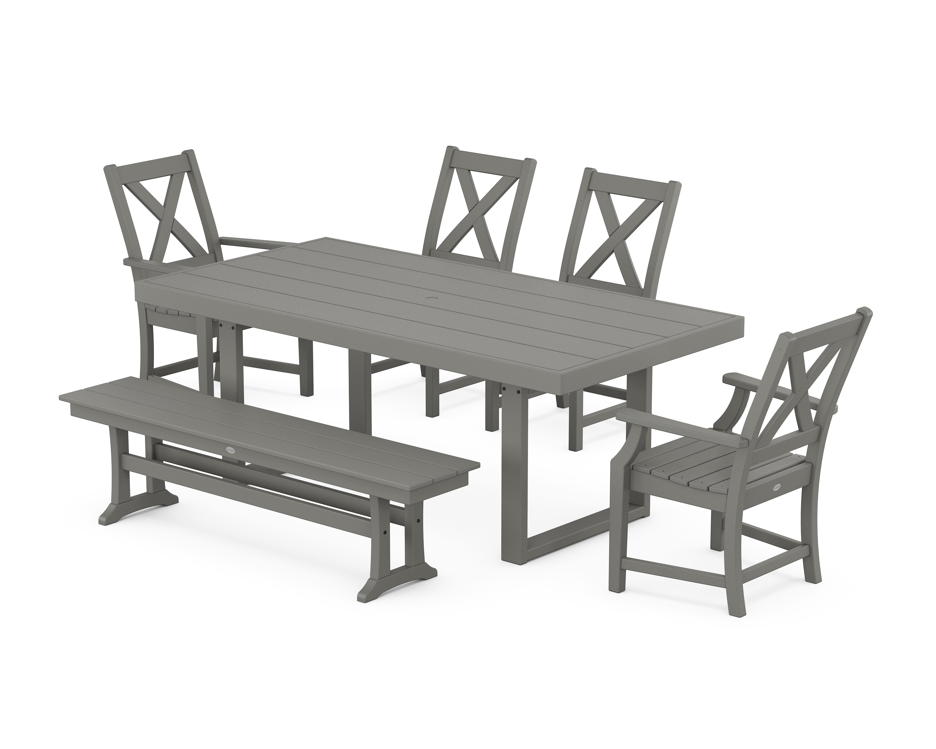 POLYWOOD Braxton 6-Piece Dining Set with Bench