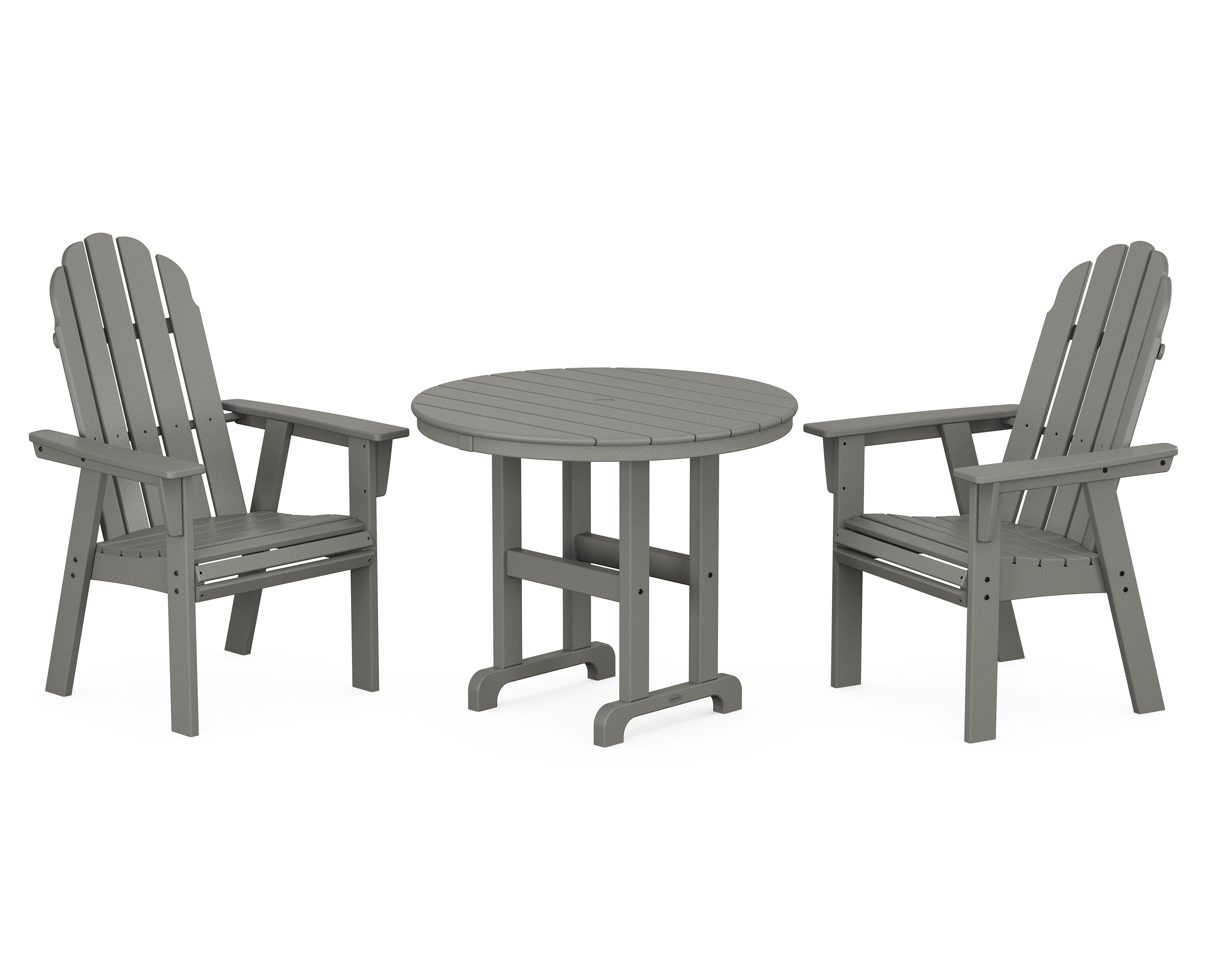 POLYWOOD Vineyard Adirondack 3-Piece Round Dining Set