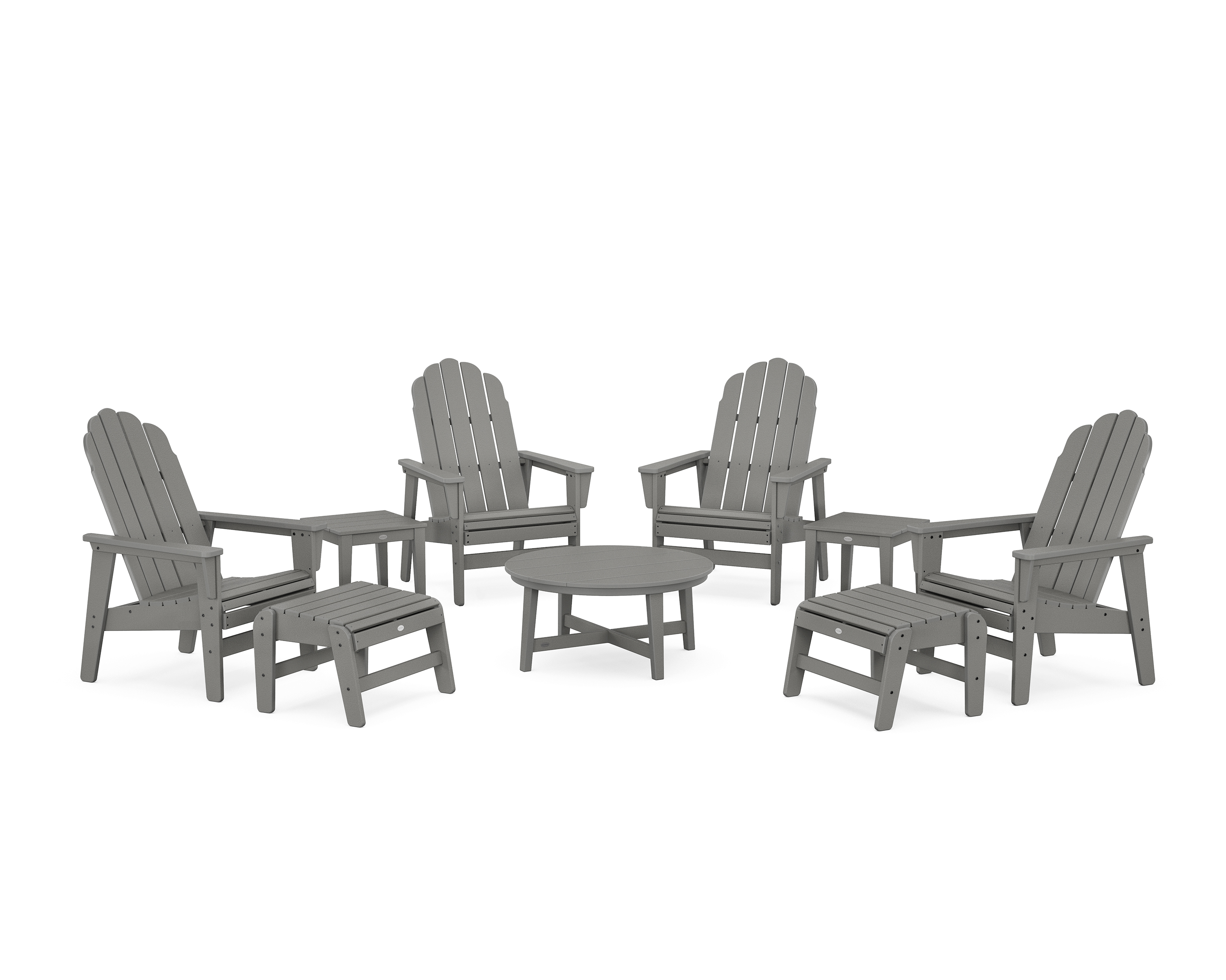 POLYWOOD Vineyard Grand Upright Adirondack 9-Piece Conversation Set