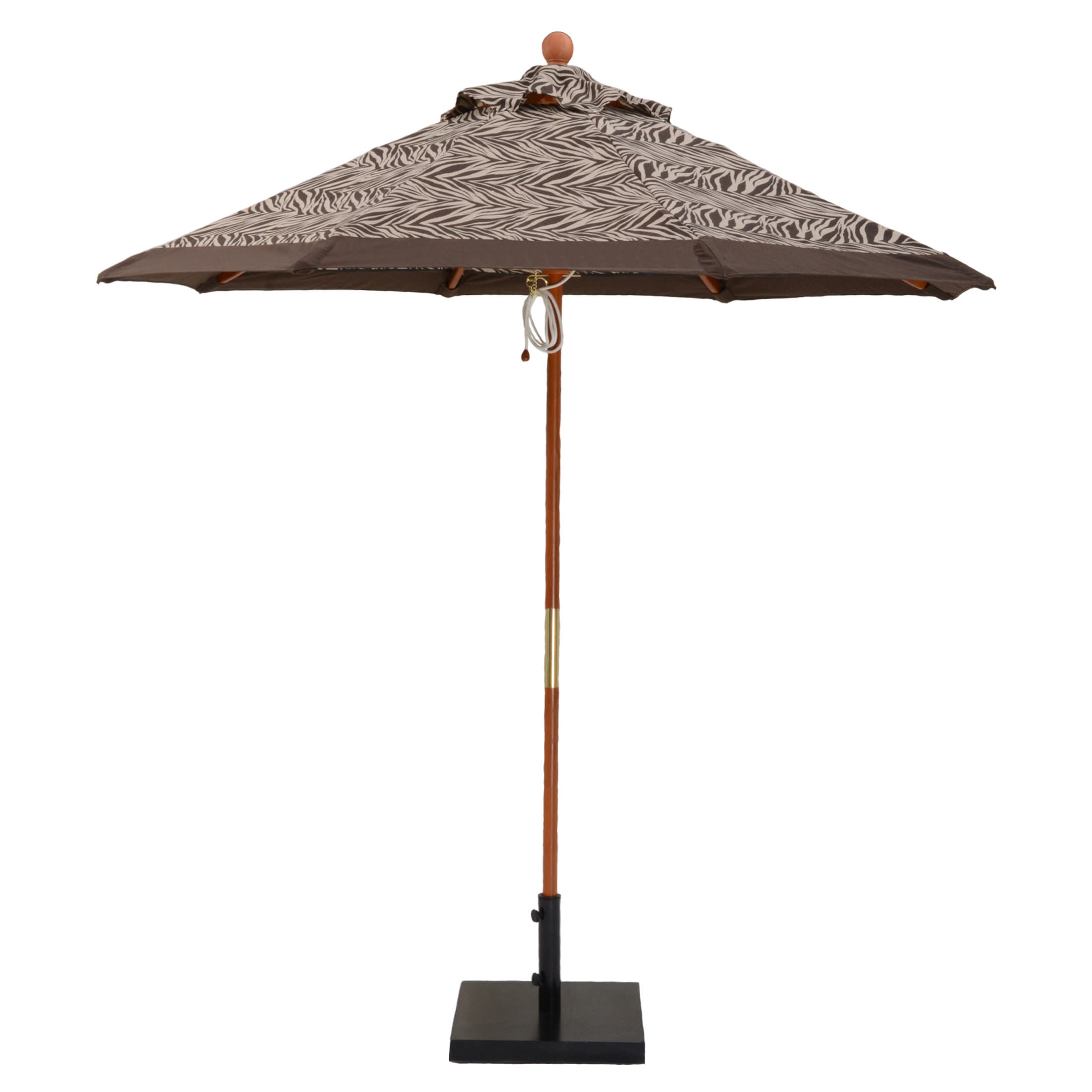 7 1/2 Ft Wooden Market Umbrella with Pulley & No Tilt