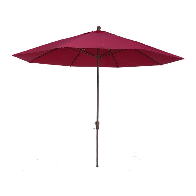 11 Ft Heavy Duty Aluminum Market Umbrella with Crank & Auto-Tilt