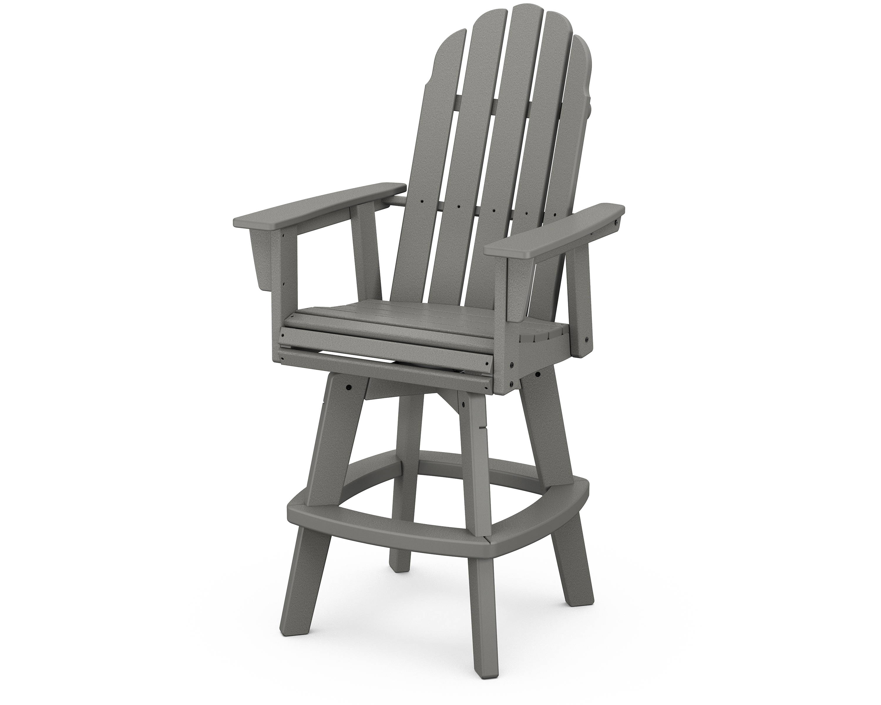 POLYWOOD Vineyard Curveback Adirondack Swivel Bar Chair