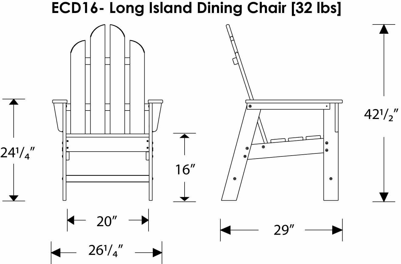 POLYWOOD Adirondack Long Island Dining Set
