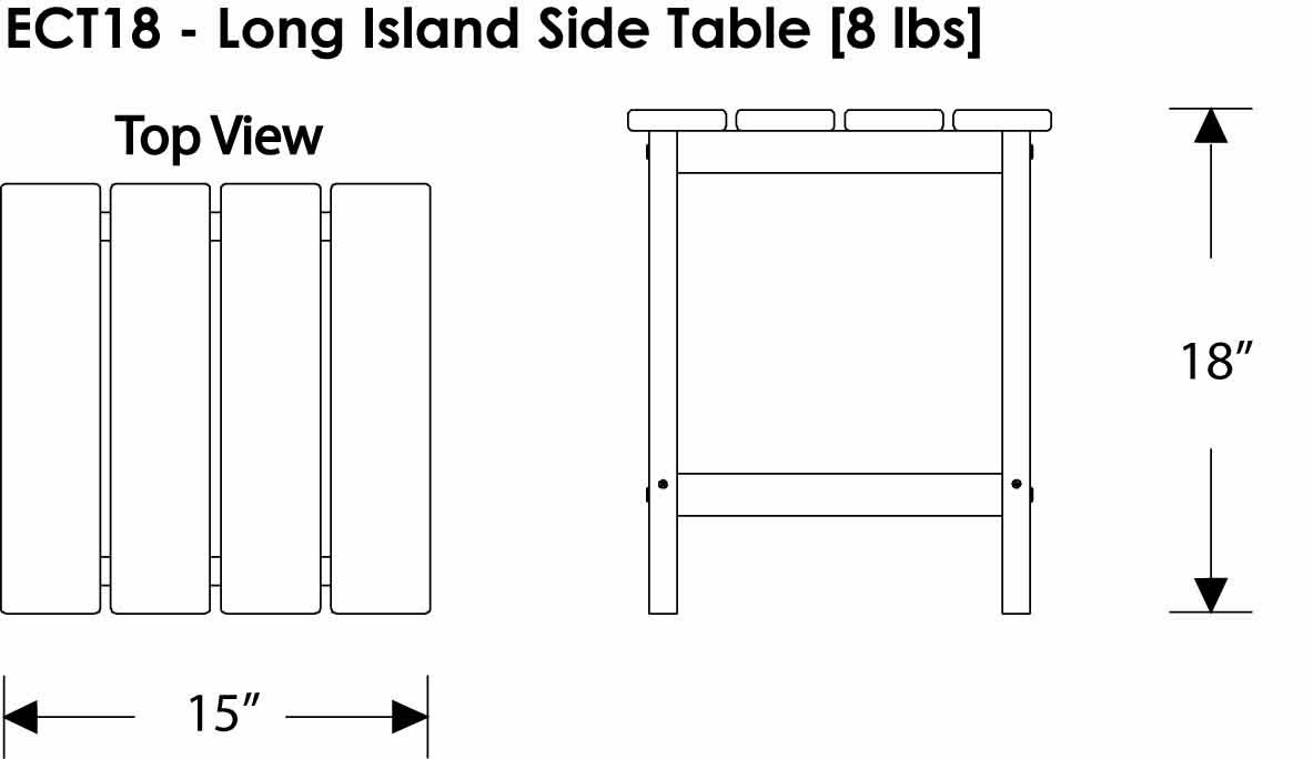 POLYWOOD Long Island 18 or 26 In Side Table