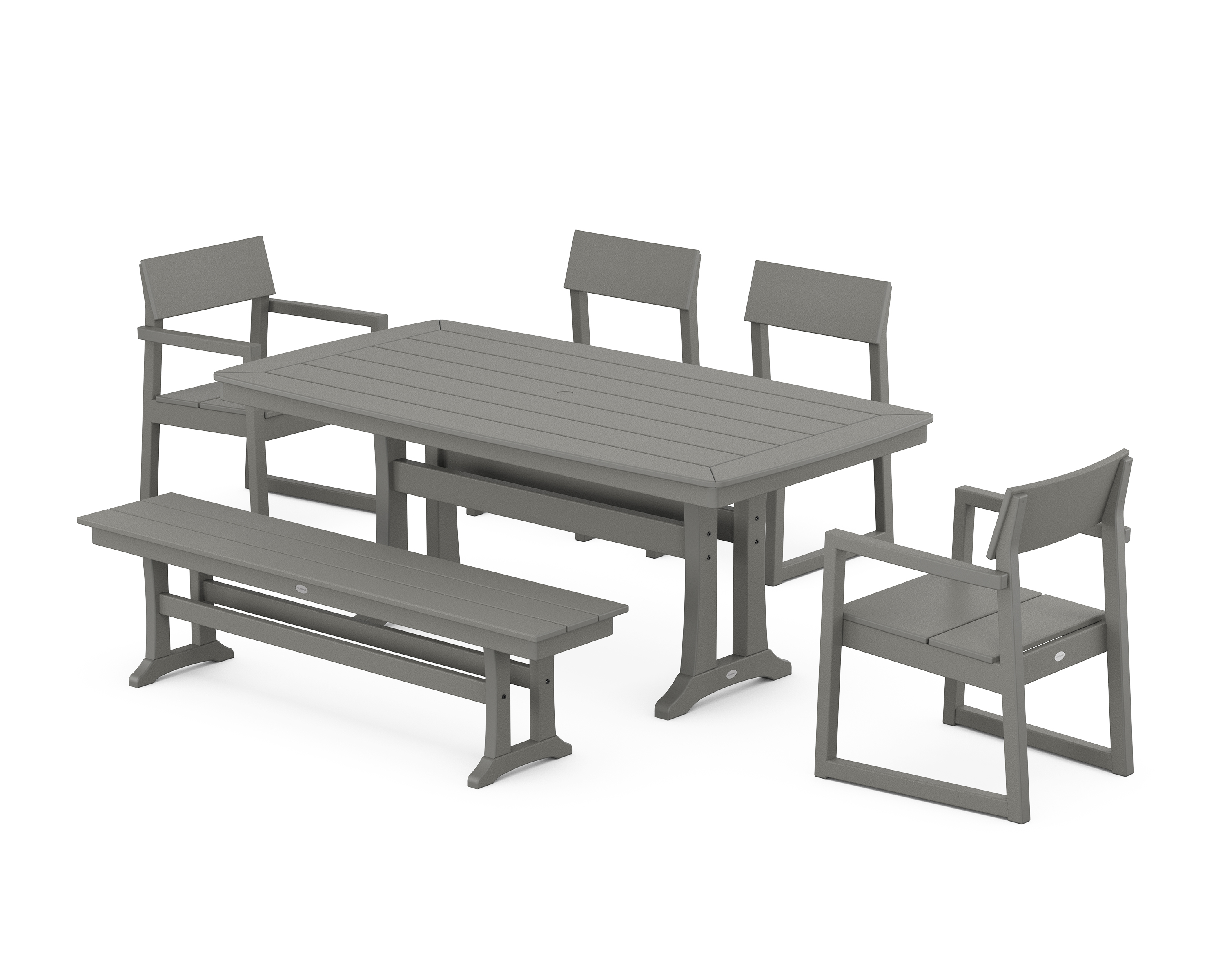 POLYWOOD EDGE 6-Piece Dining Set with Trestle Legs