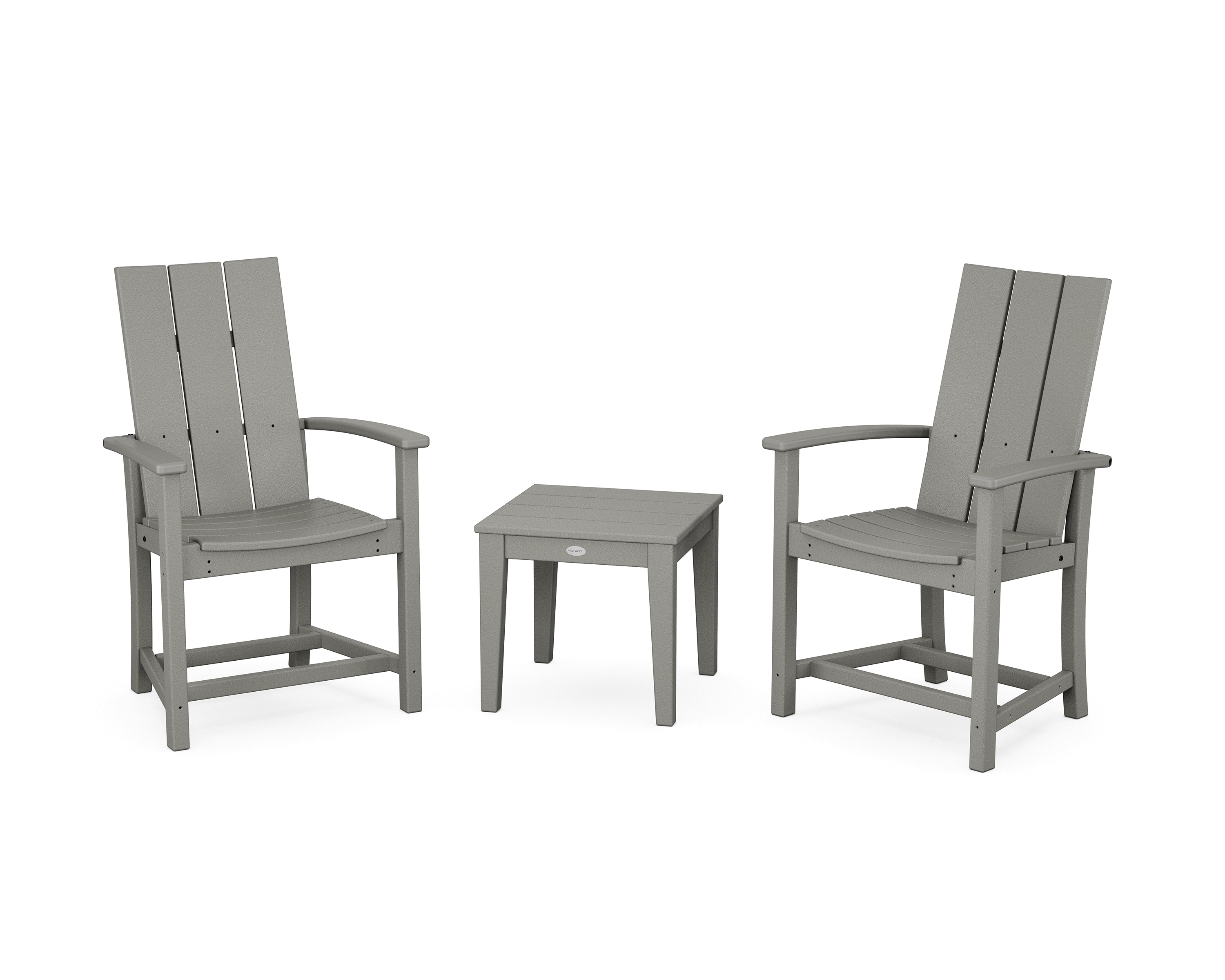 POLYWOOD Modern 3-Piece Upright Adirondack Chair Set