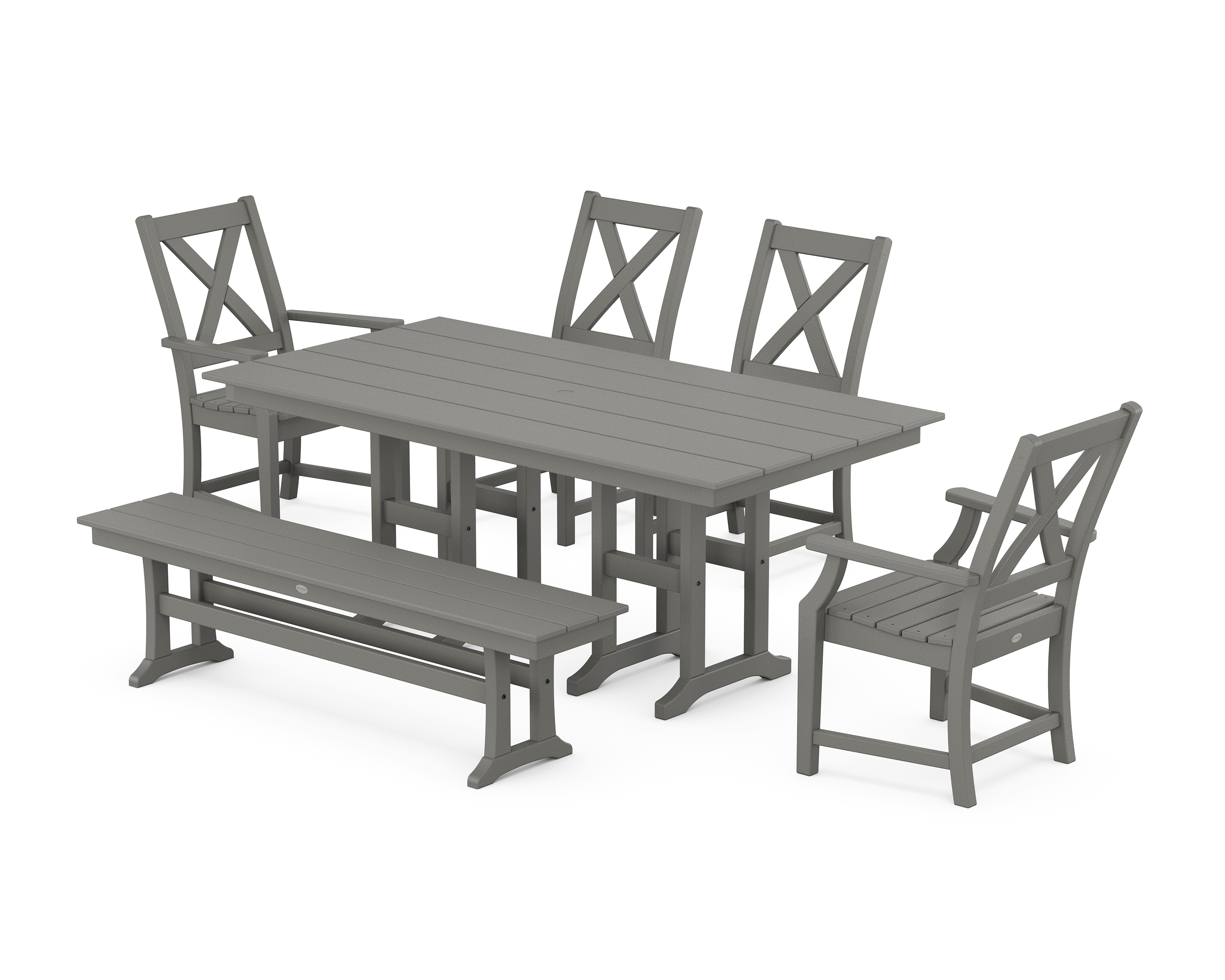 POLYWOOD Braxton 6-Piece Farmhouse Dining Set
