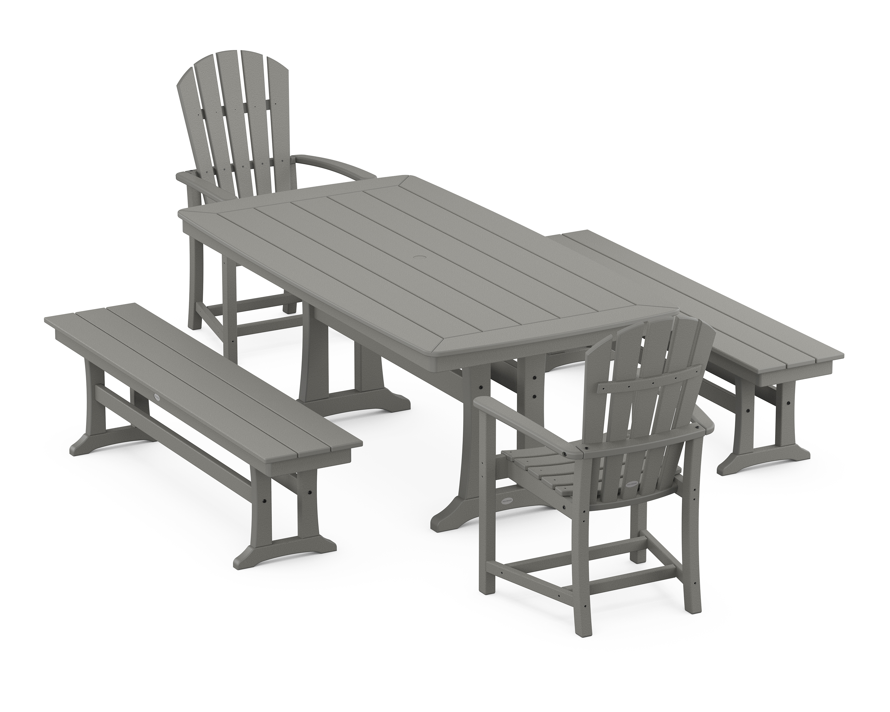 POLYWOOD Palm Coast 5-Piece Dining Set with Trestle Legs