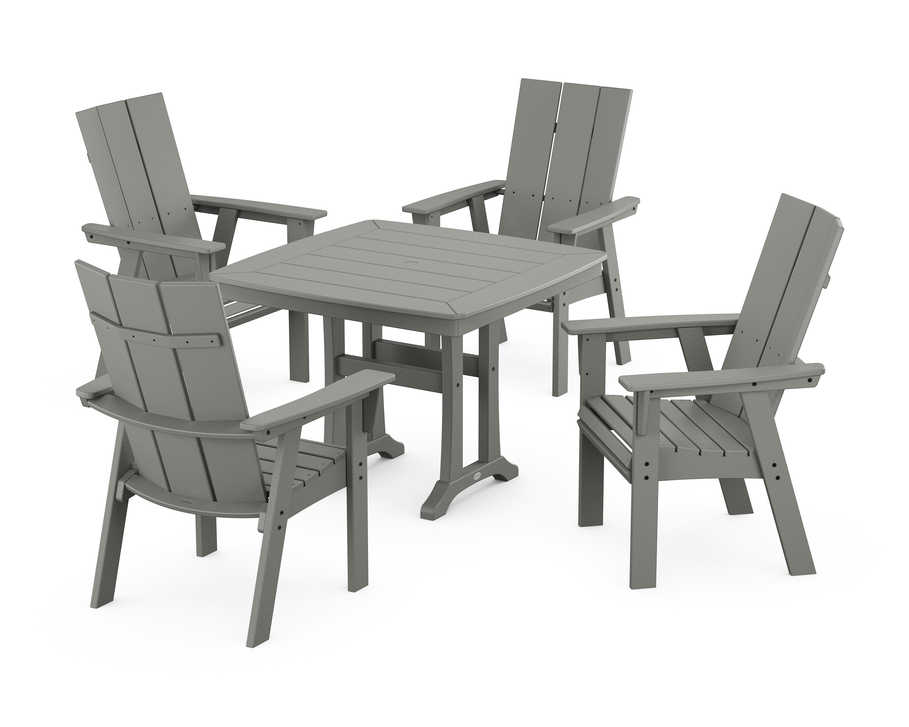 POLYWOOD Modern Adirondack 5-Piece Dining Set with Trestle Legs
