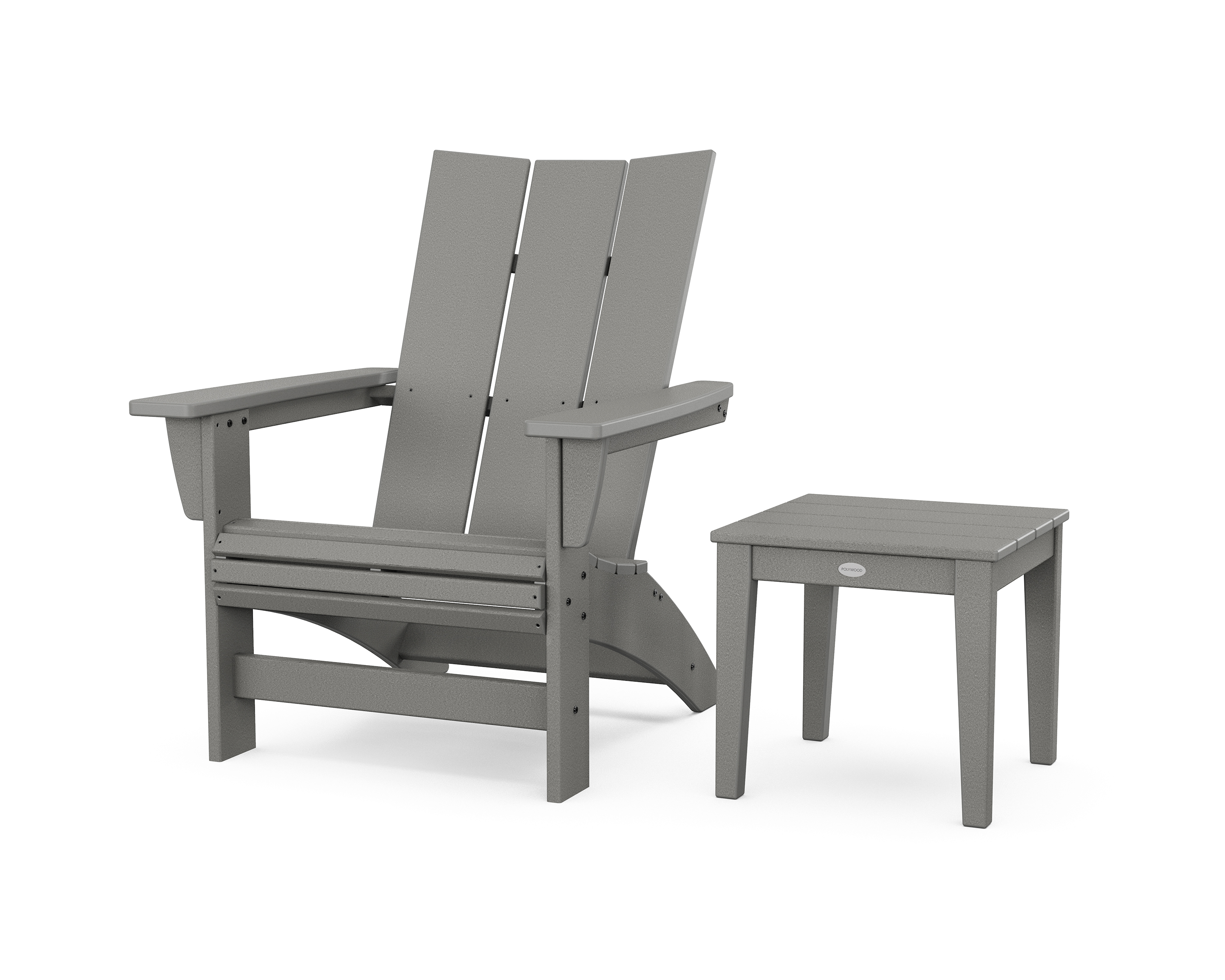 POLYWOOD Modern Grand Adirondack Chair with Side Table