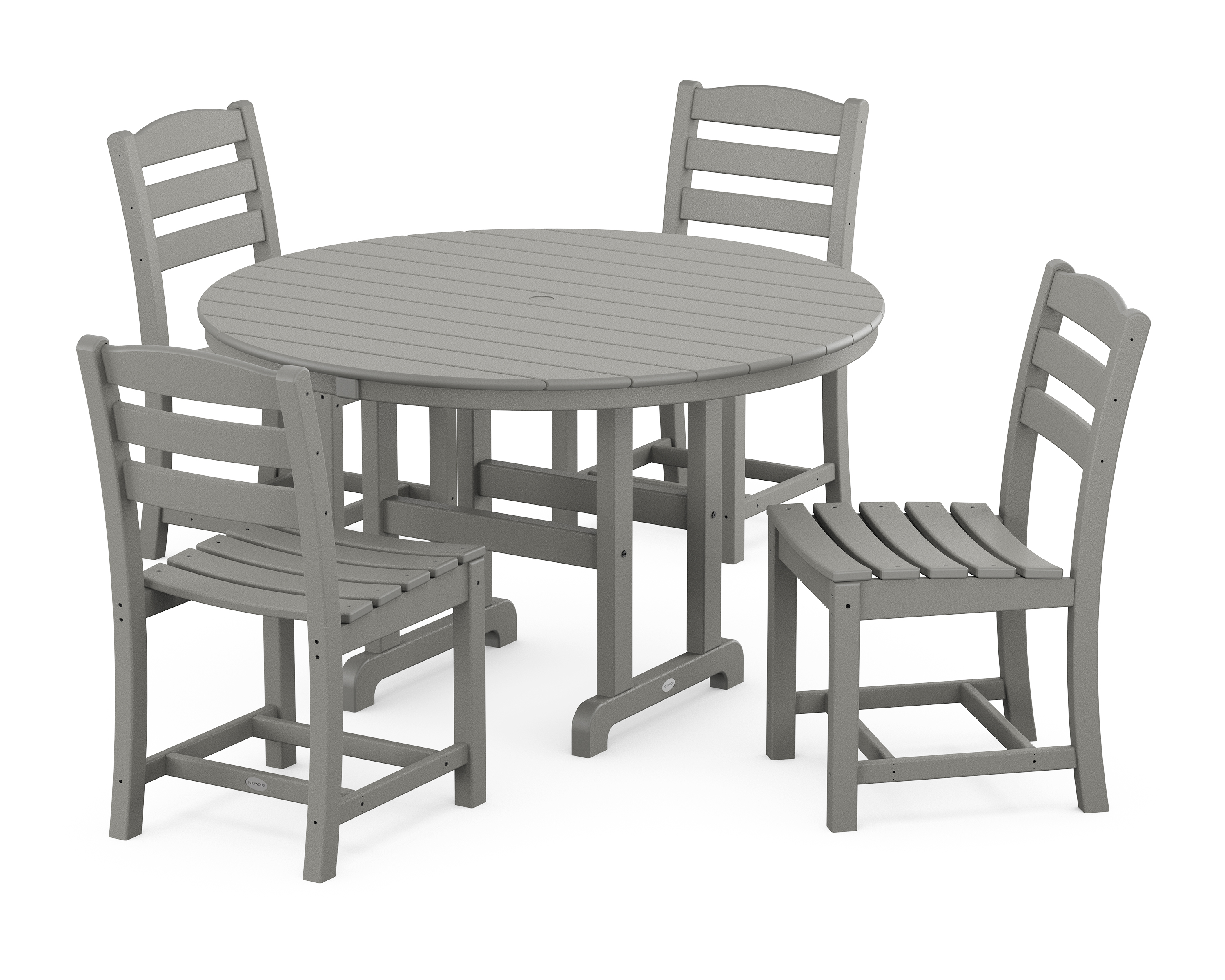 POLYWOOD La Casa Café Side Chair 5-Piece Round Farmhouse Dining Set