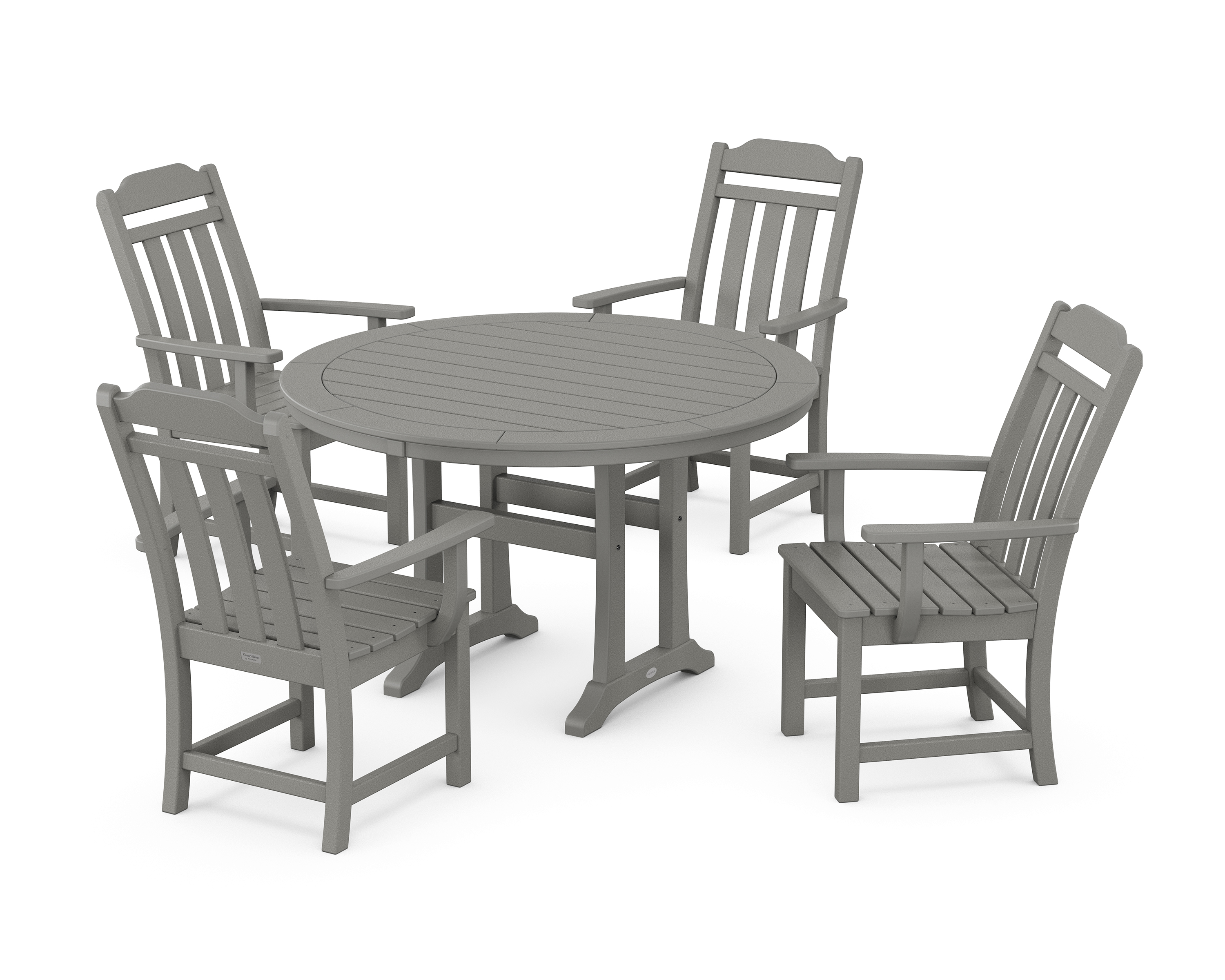 POLYWOOD Cottage 5-Piece Round Dining Set with Trestle Legs