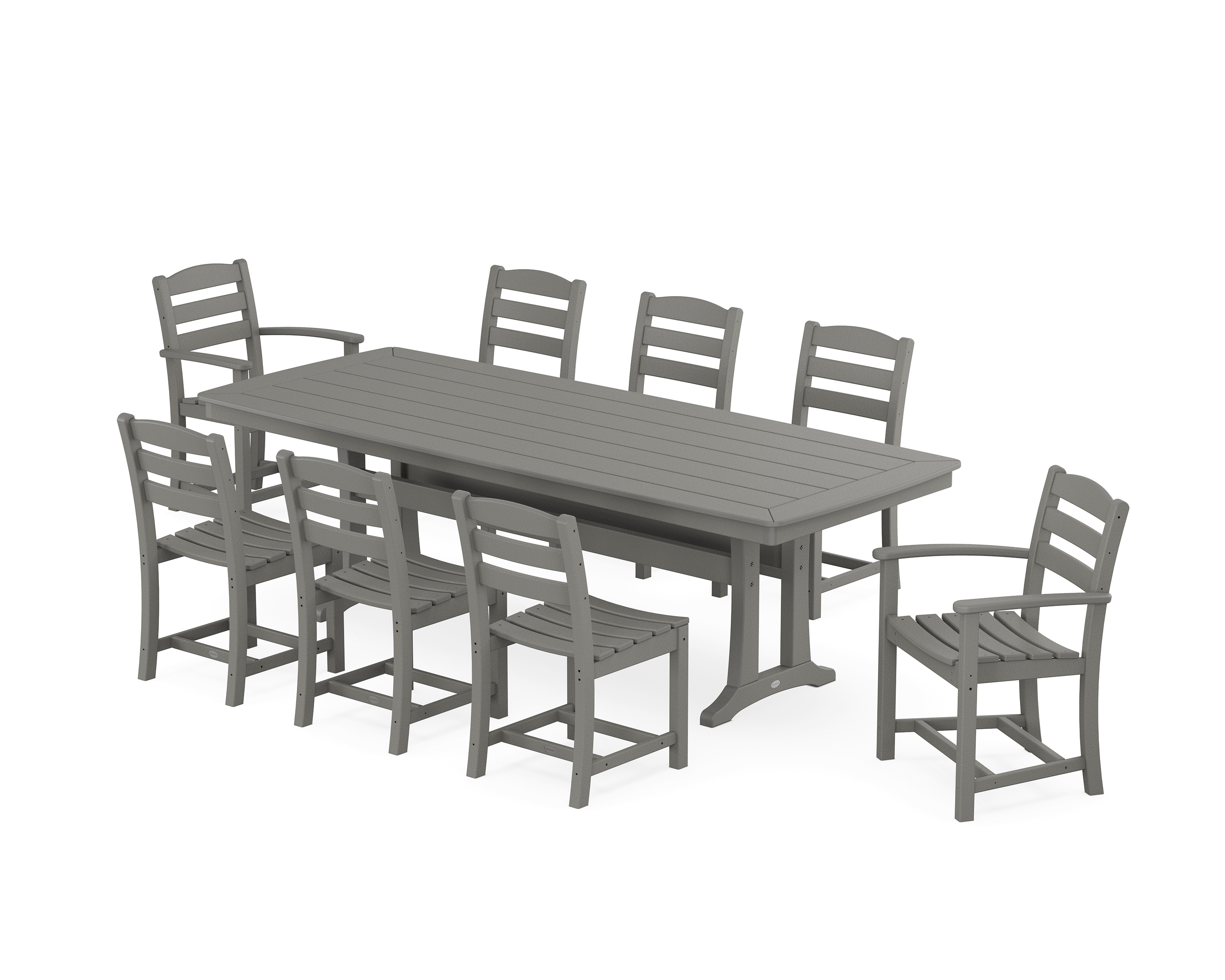 POLYWOOD La Casa Café 9-Piece Dining Set with Trestle Legs