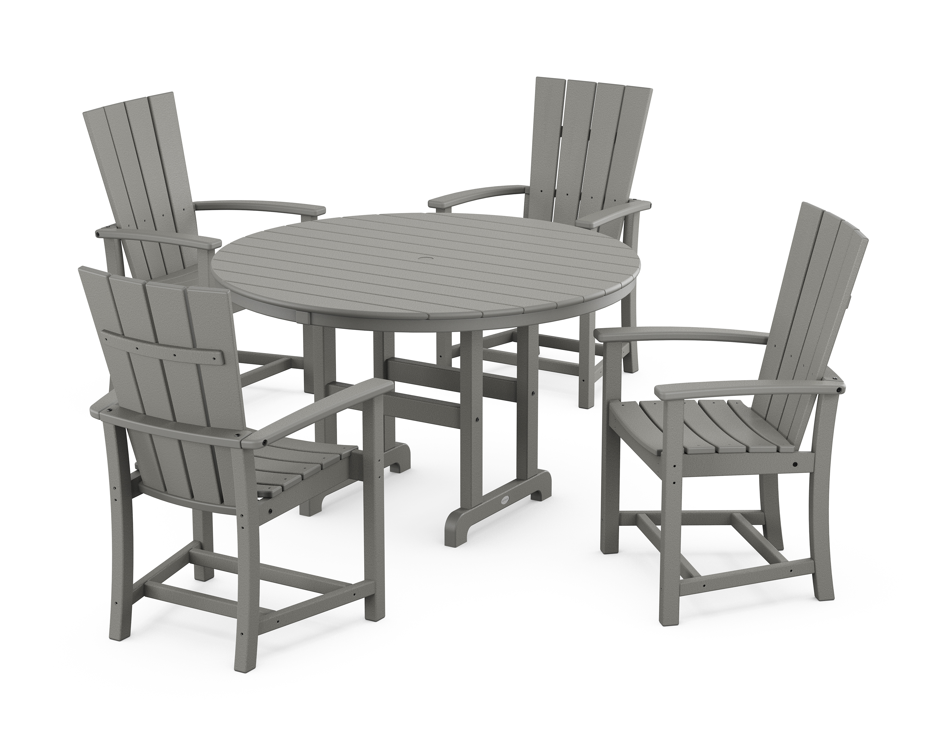 POLYWOOD Quattro 5-Piece Round Farmhouse Dining Set