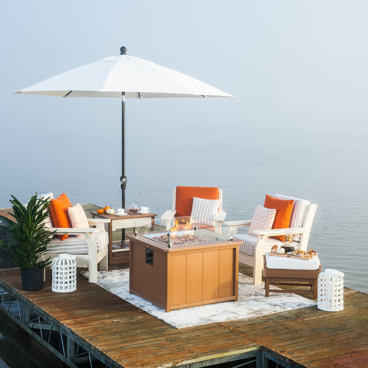 Finch Amish Poly 6 pc Van Buren Fire Pit Set