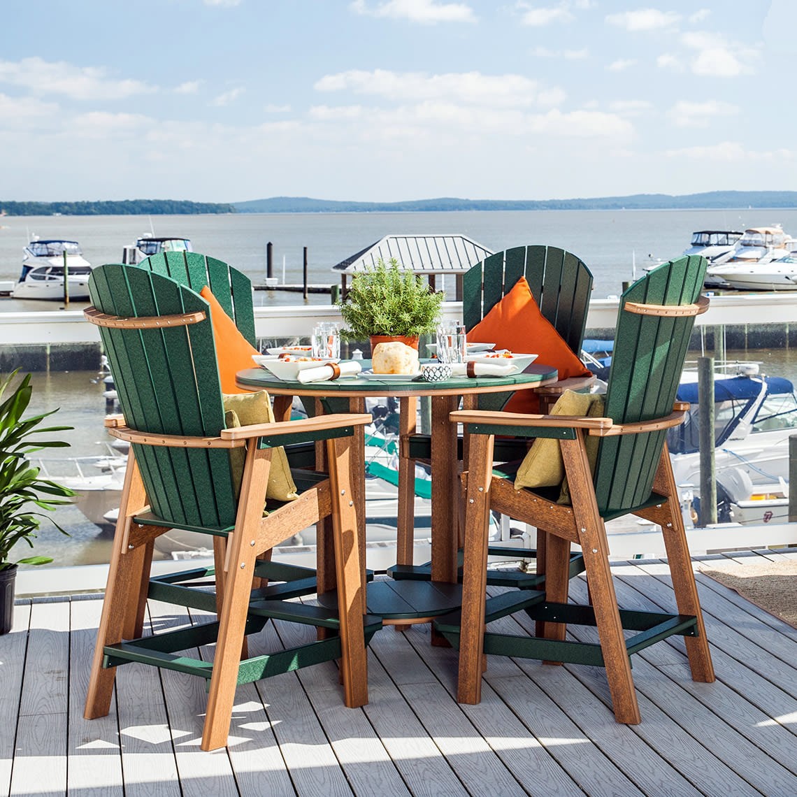 Shown in Antique Mahogany Frame with Evergreen Slats