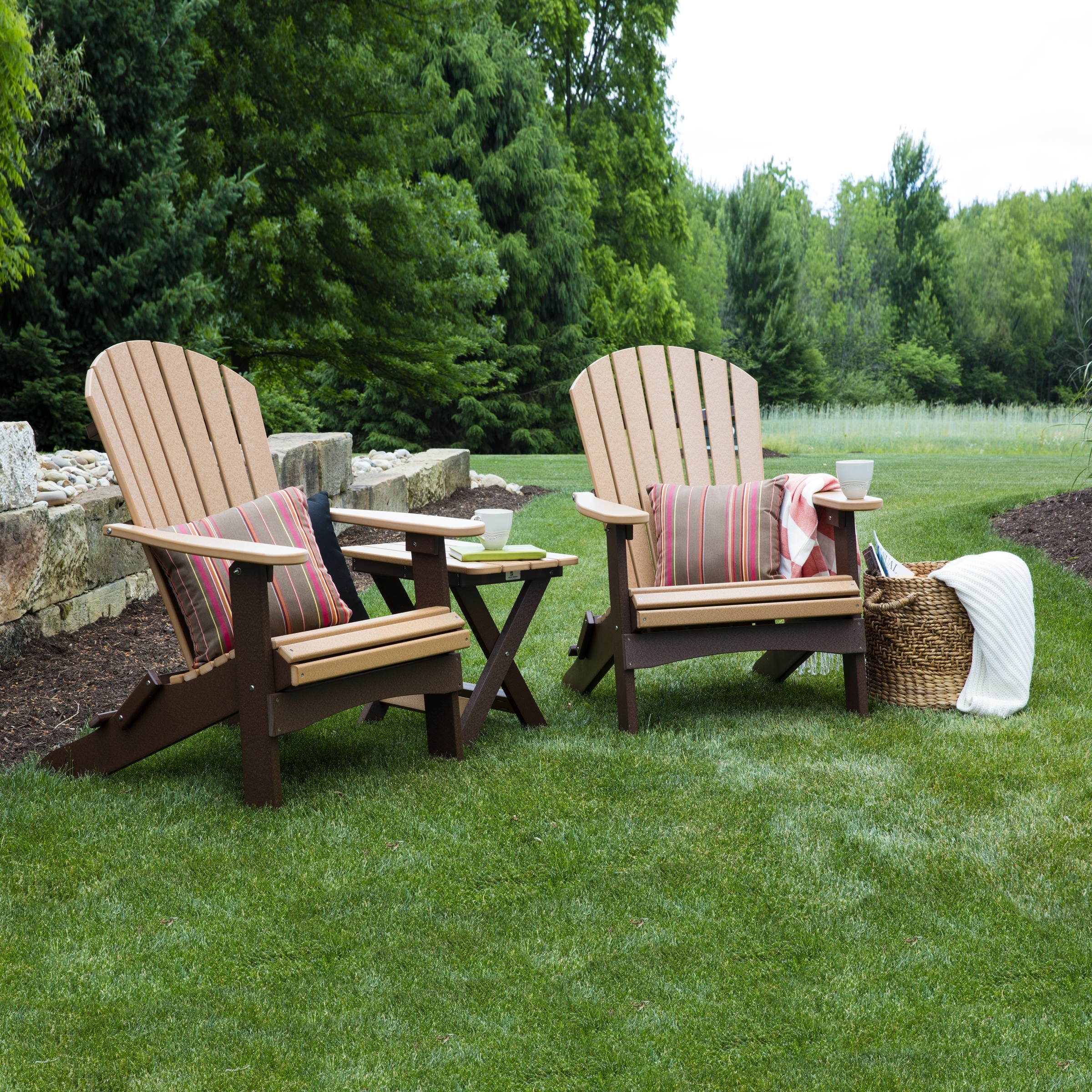 Berlin Gardens Comfo-Back Folding Adirondack Seating Set