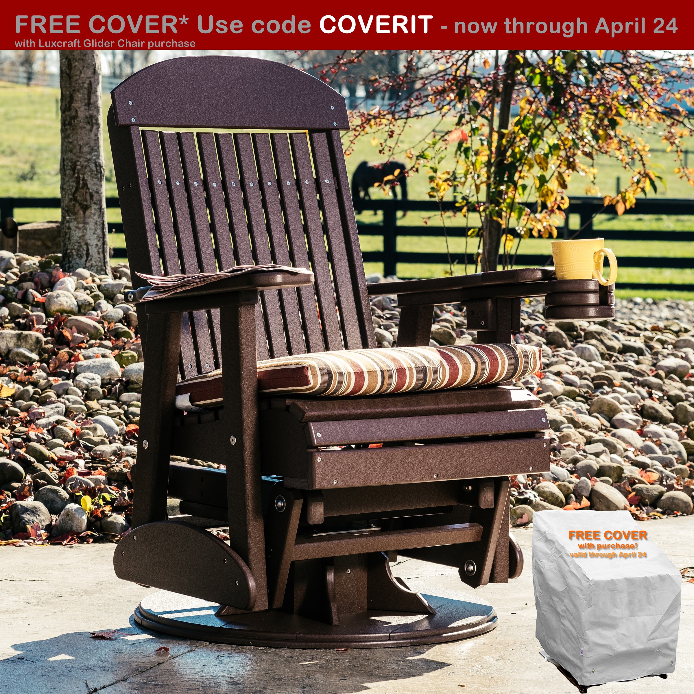 Luxcraft Classic 2 ft Swivel Glider Chair