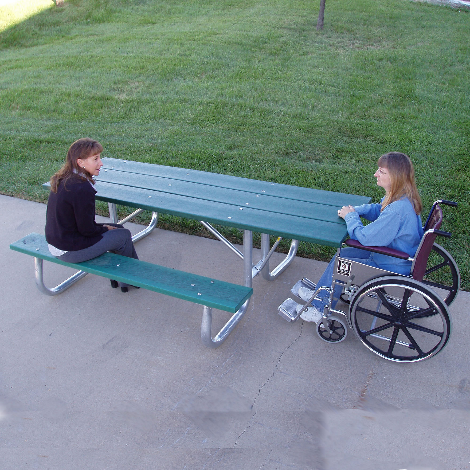 Frog Furnishings Galvanized Frame 6 ft Picnic Table - ADA Compliant