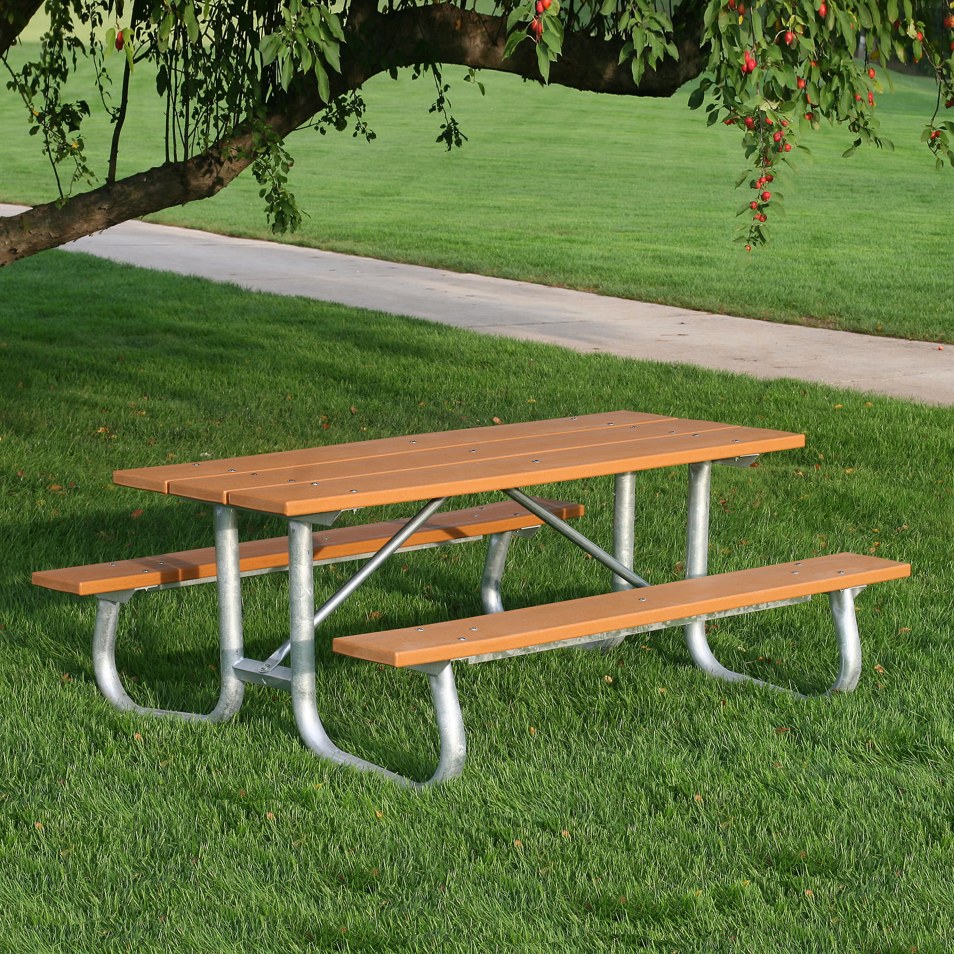 Frog Furnishings Galvanized Frame 6 ft Picnic Table