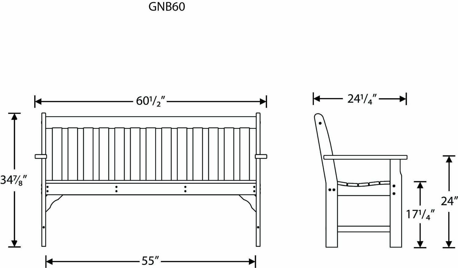 POLYWOOD Vineyard 60 in Bench