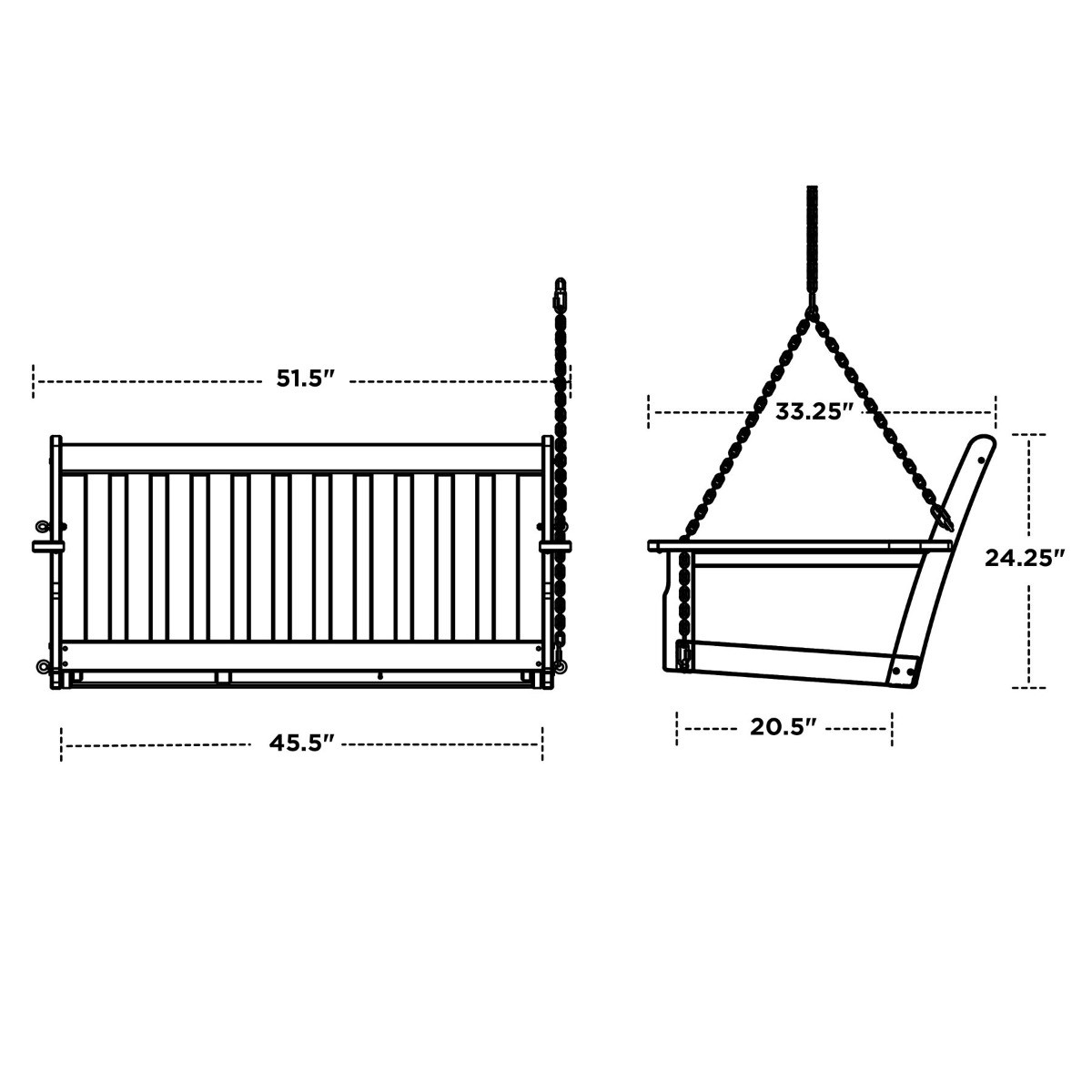POLYWOOD® Vineyard Deep Seating Swing