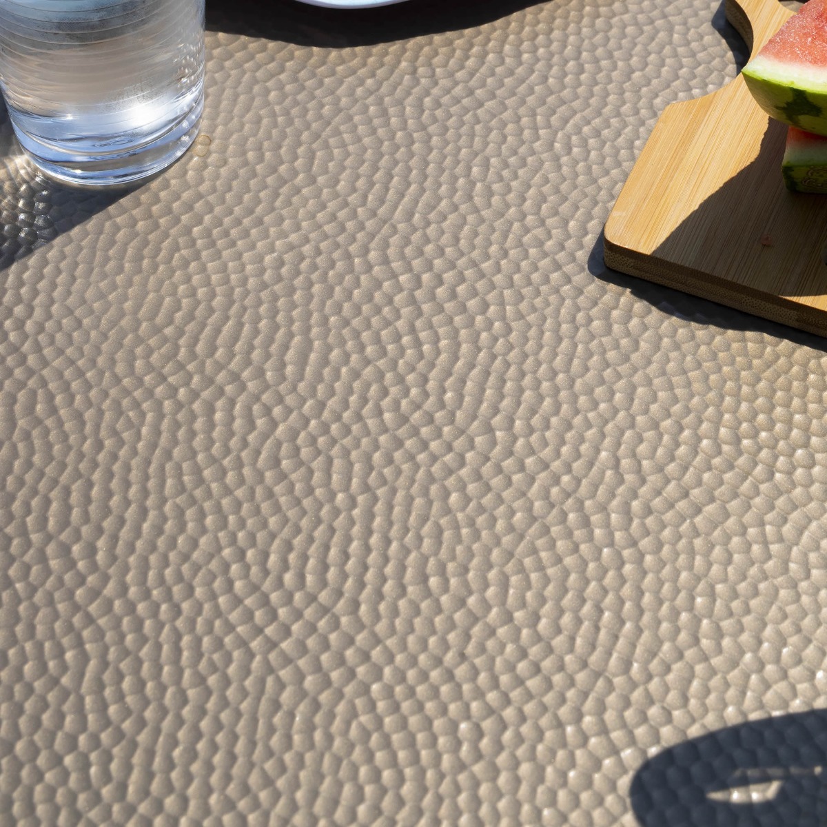 Hammered bronze detail