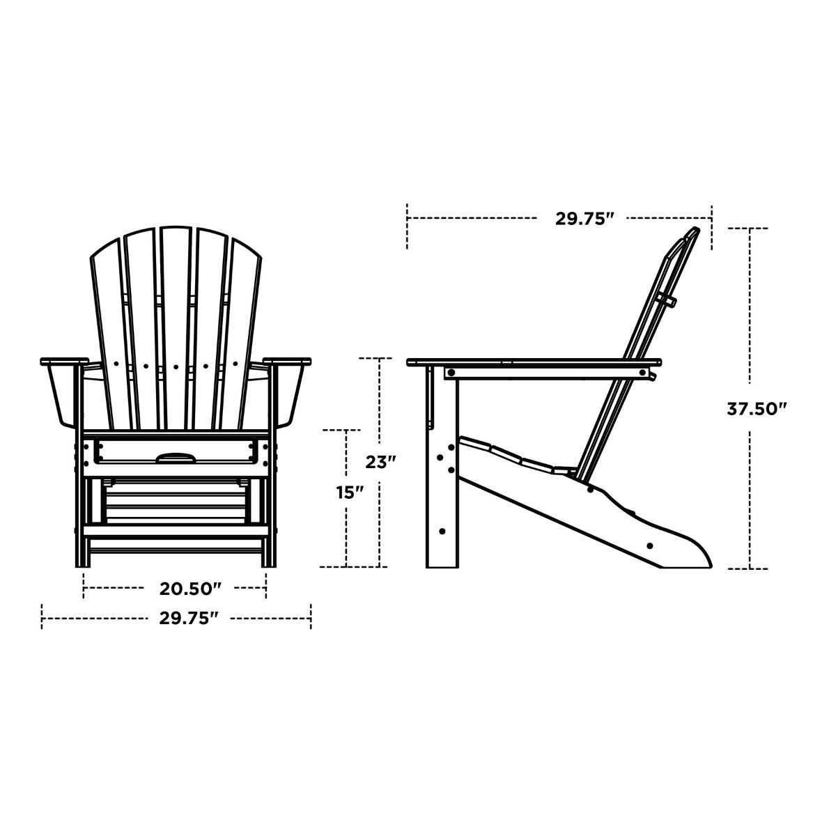 POLYWOOD® South Beach Ultimate Adirondack 3-Piece Set