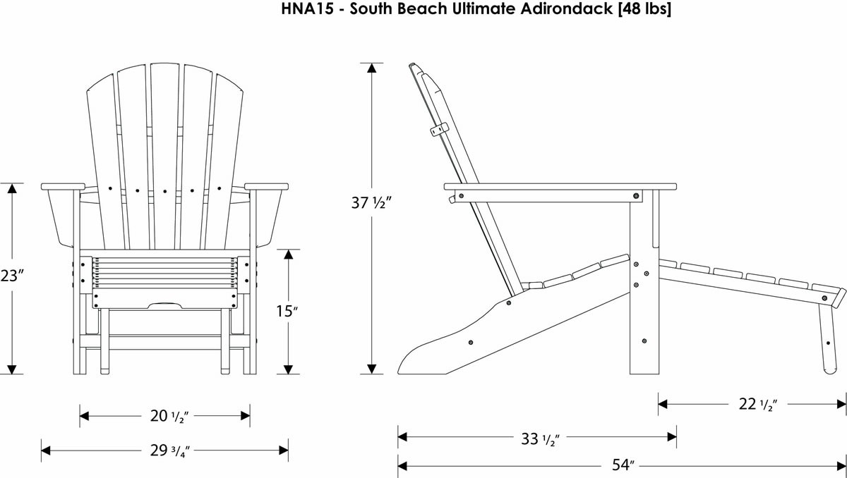 POLYWOOD South Beach Ultimate Adirondack Chair