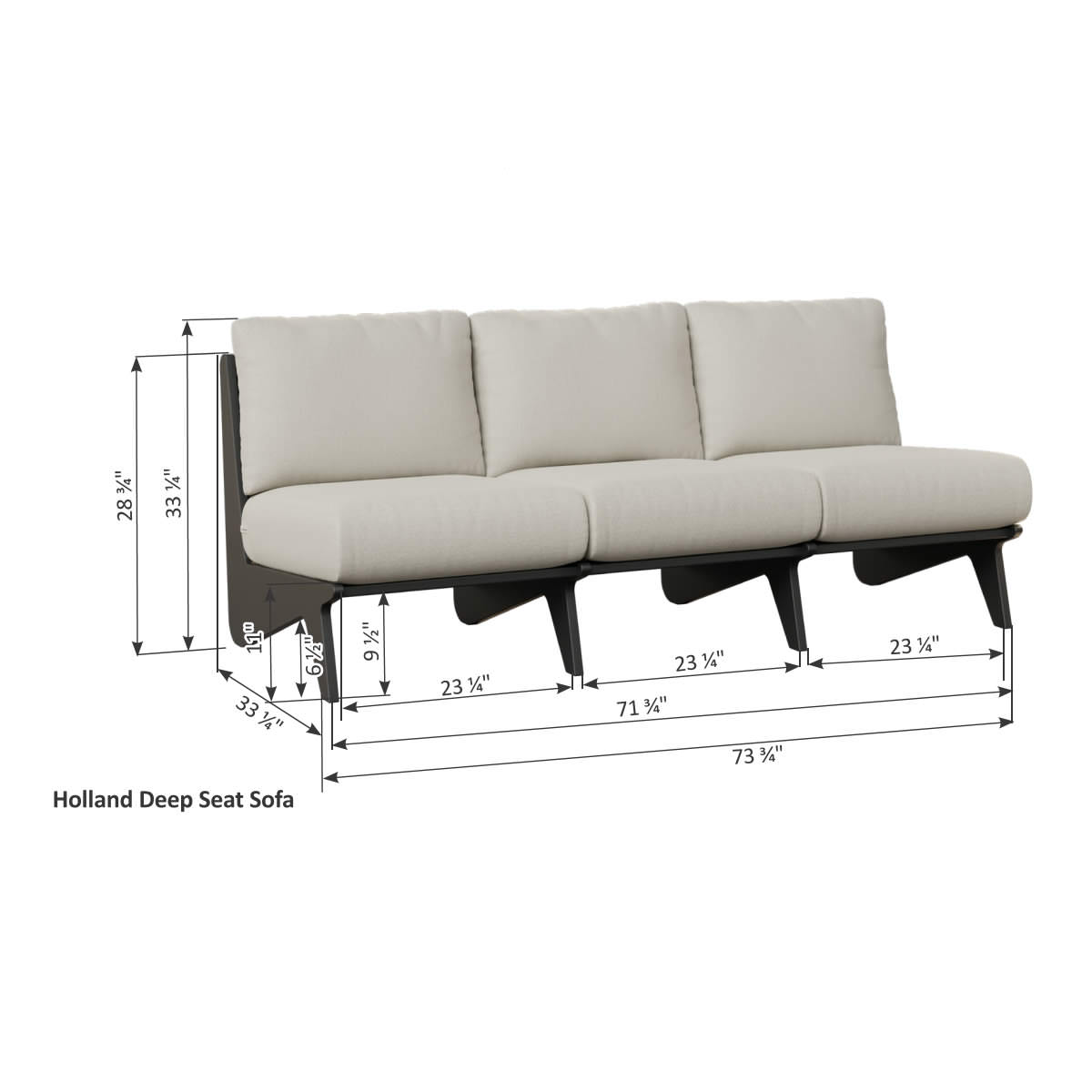 Berlin Gardens Holland Deep Seating Sofa