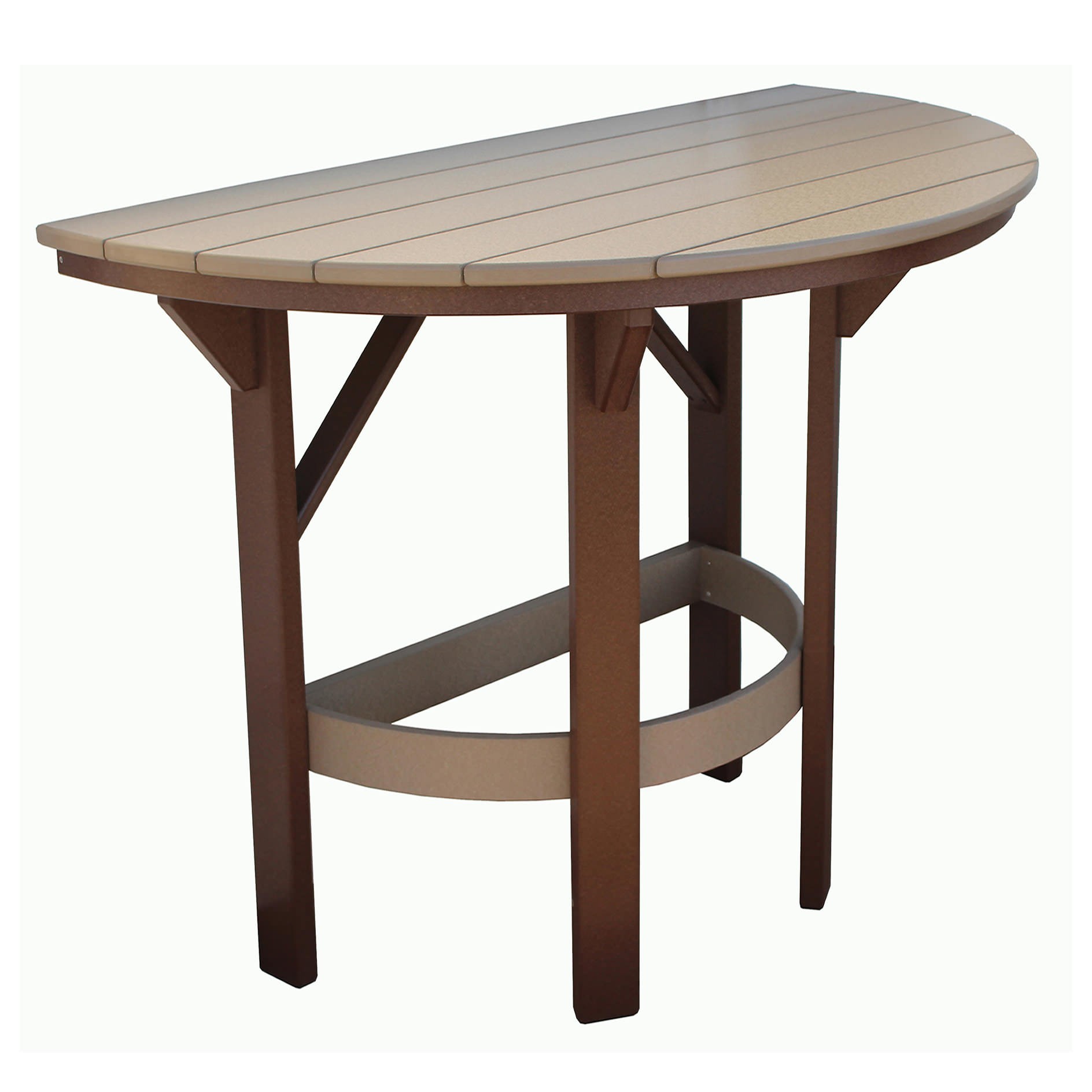 Amish Poly 60in Half Round Bar Table
