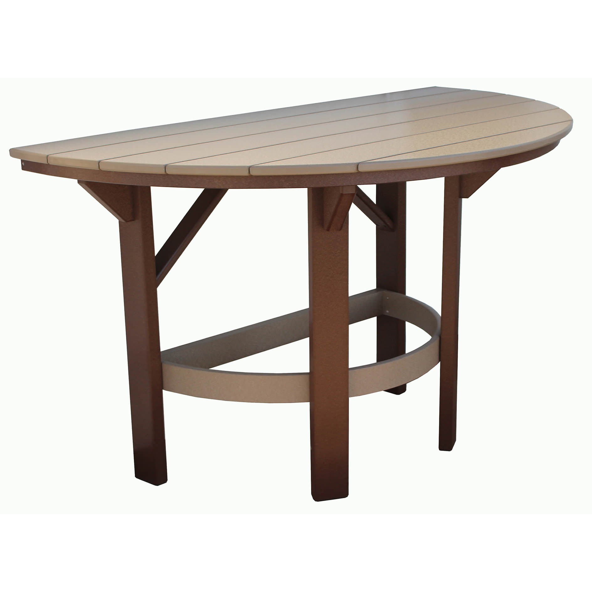 Amish Poly 60in Half Round Counter Table