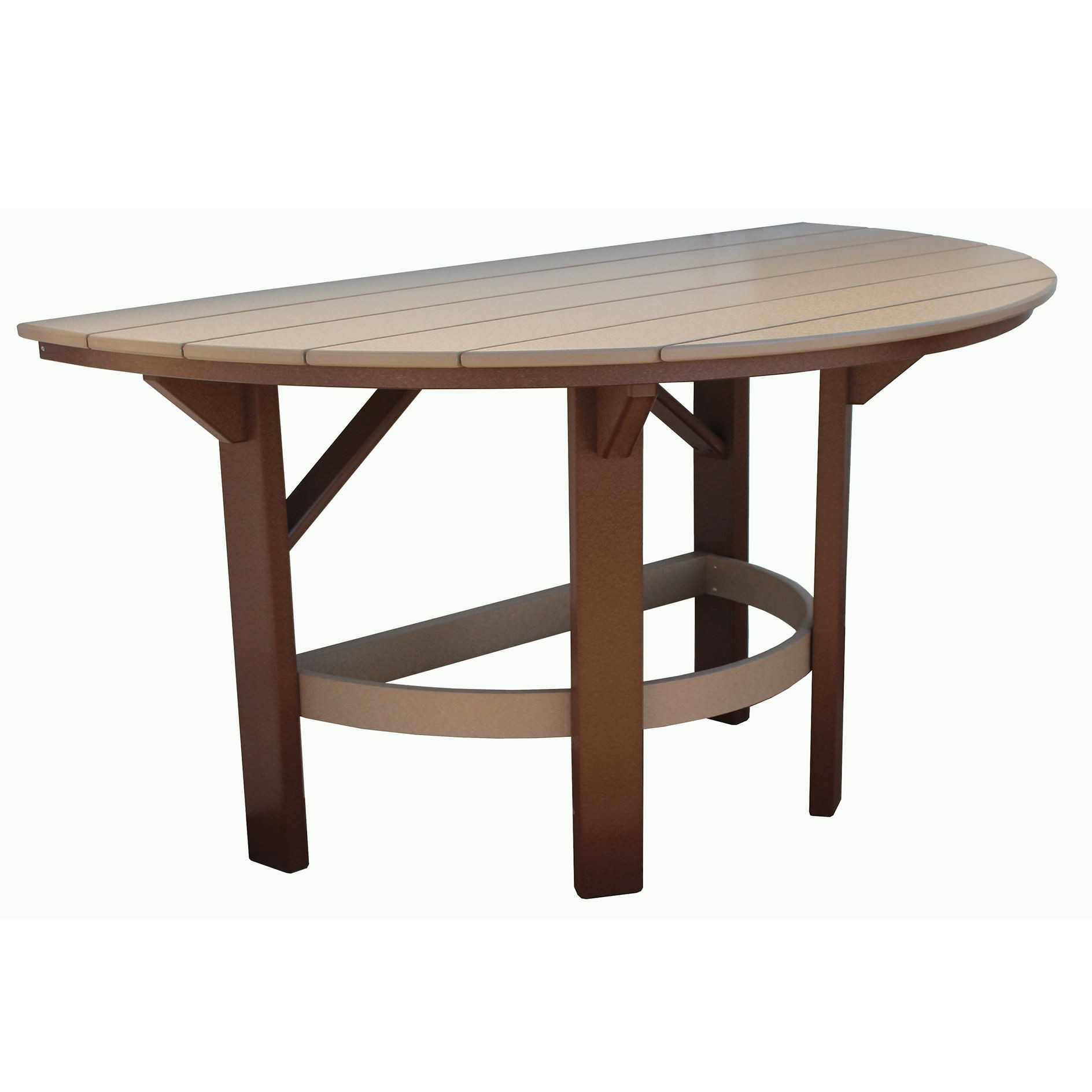 Amish Poly 60in Half Round Dining Table