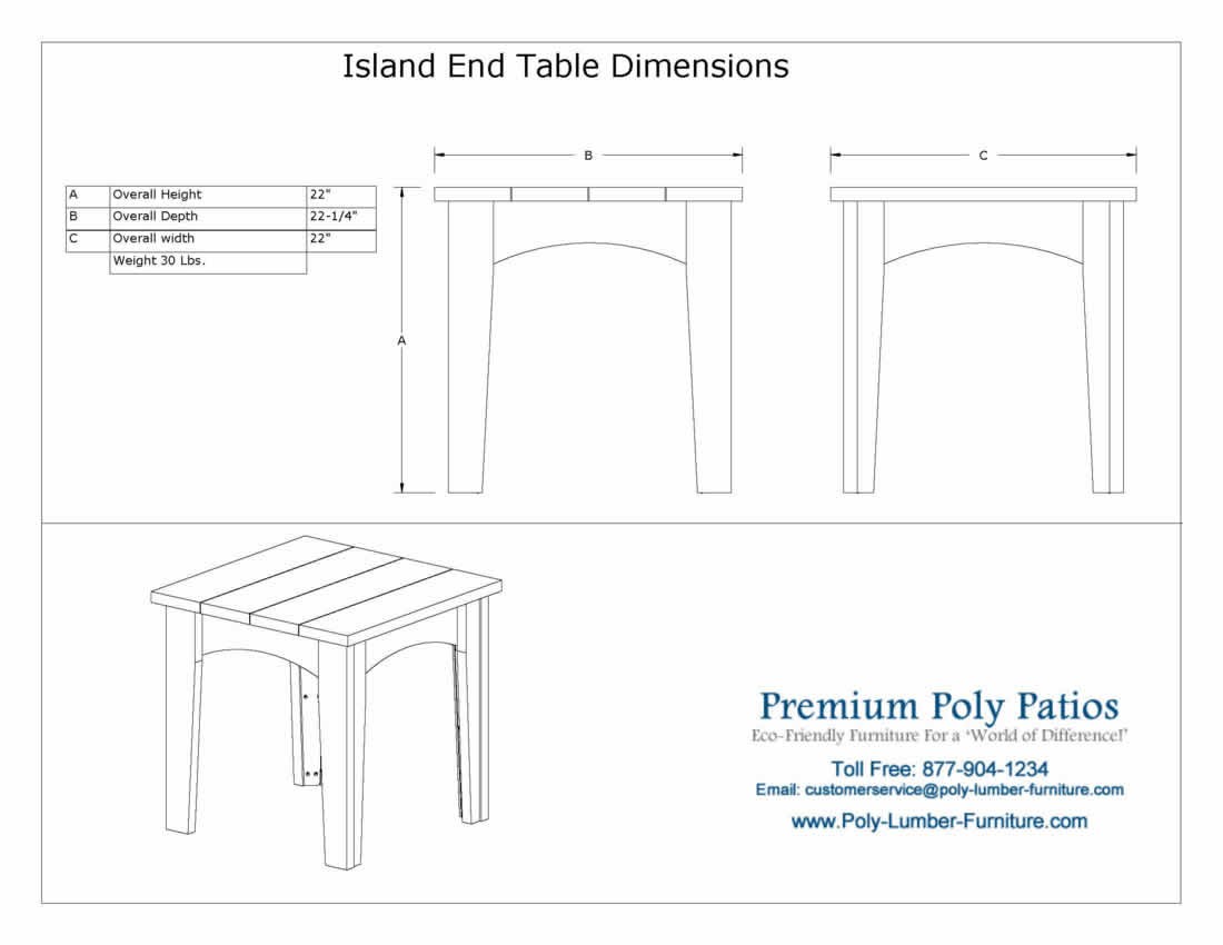 Luxcraft Island End Table