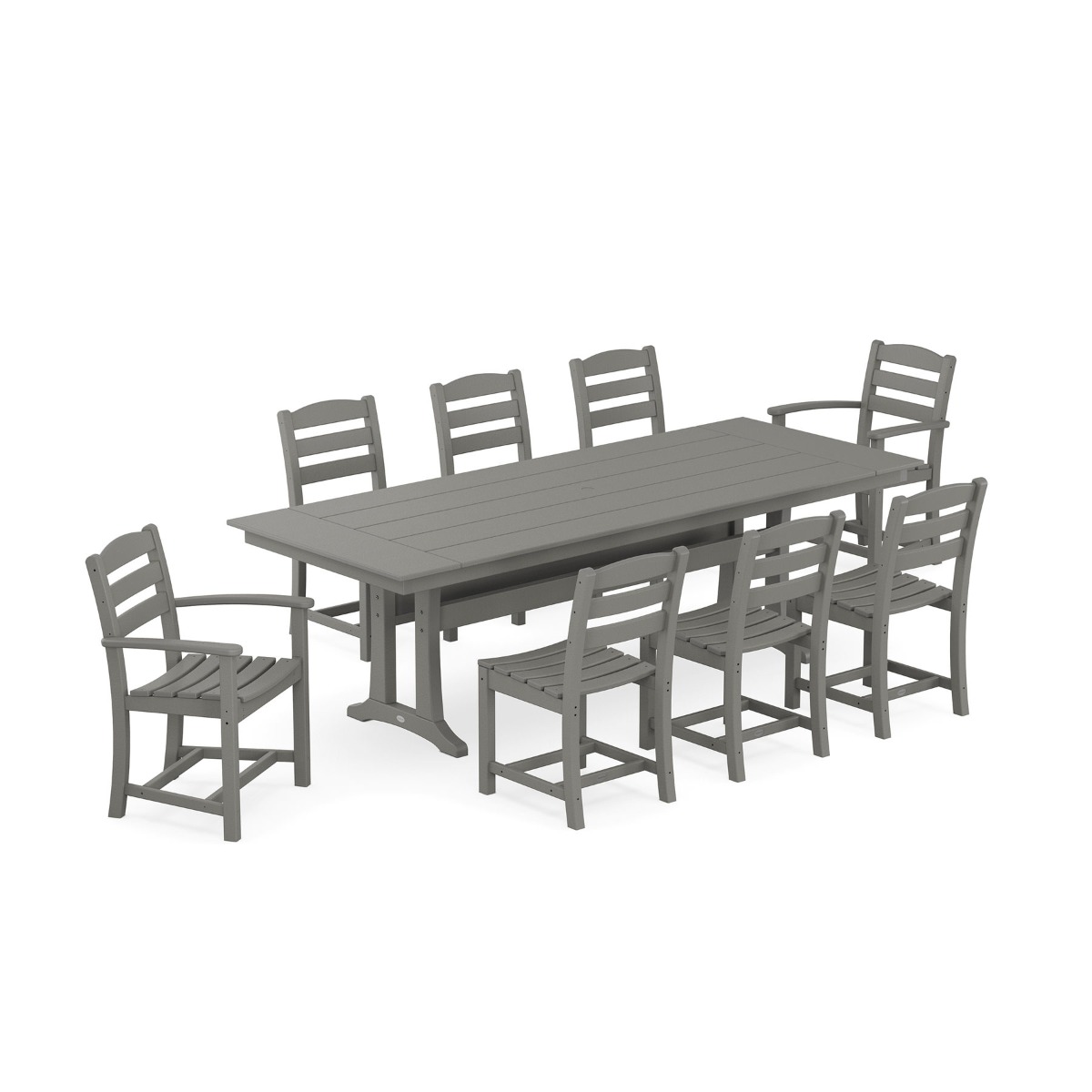 POLYWOOD La Casa Cafe 9 pc Farmhouse Dining Set with Trestle Legs
