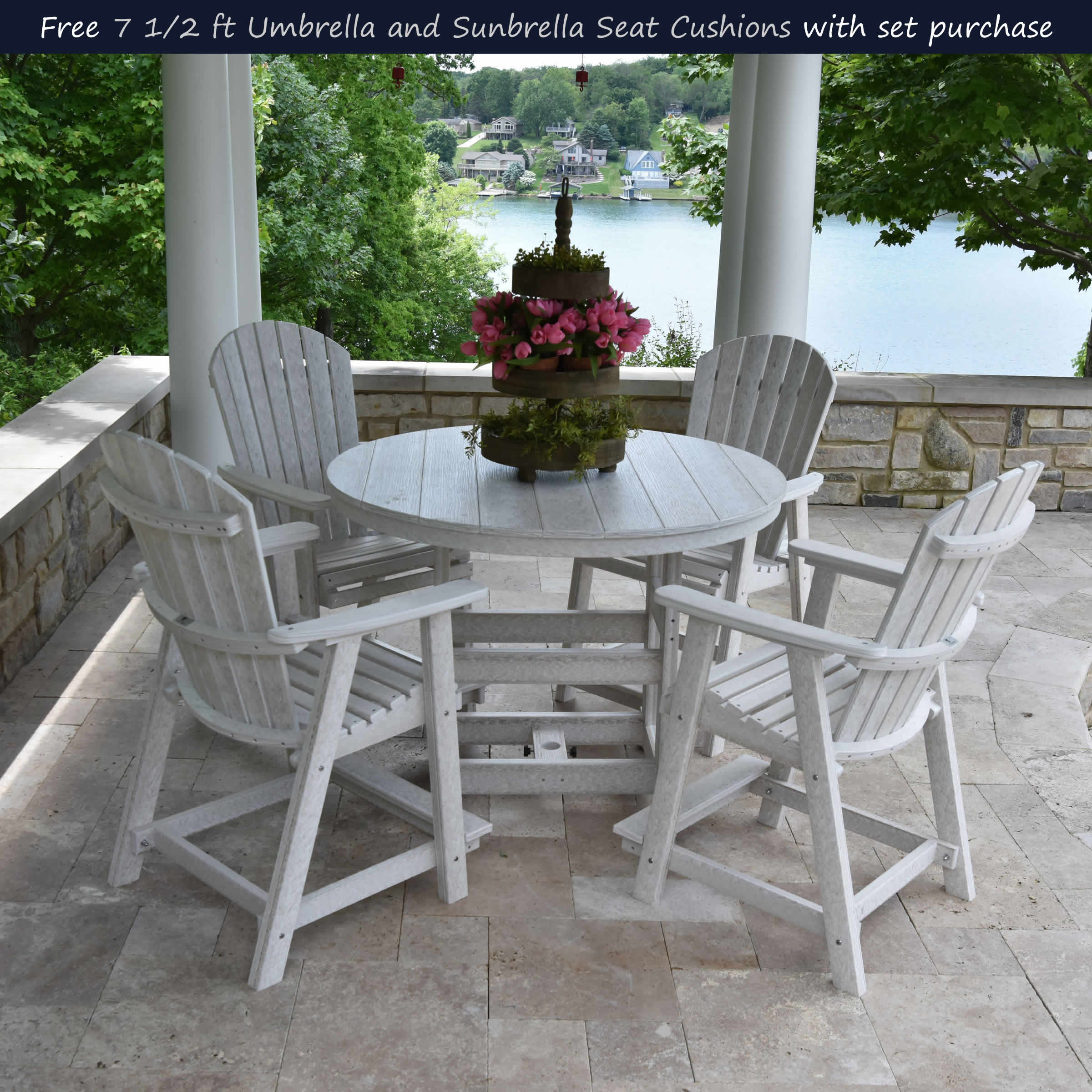 Berlin Gardens Round 5 Pc Counter Dining Set