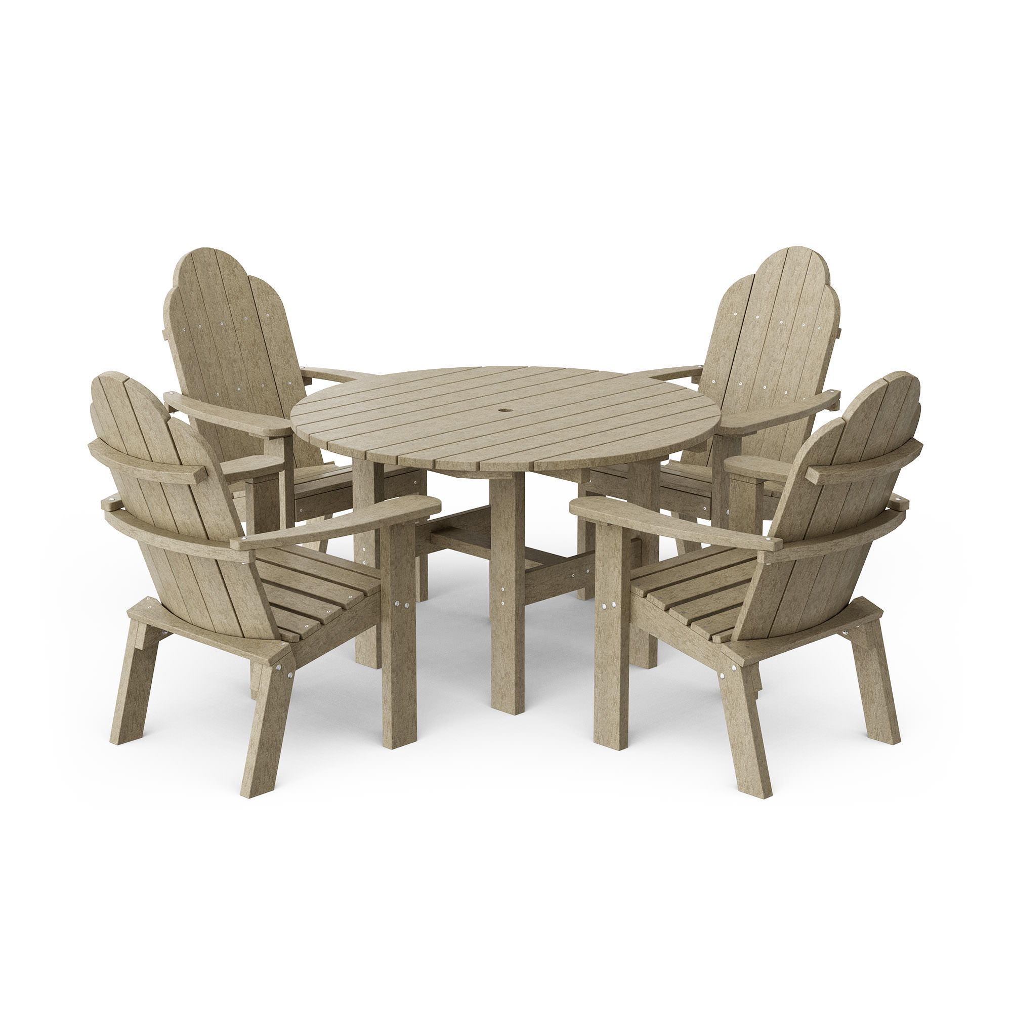 Wildridge Classic 5pc 46in Round Dining Set with Deck Chairs