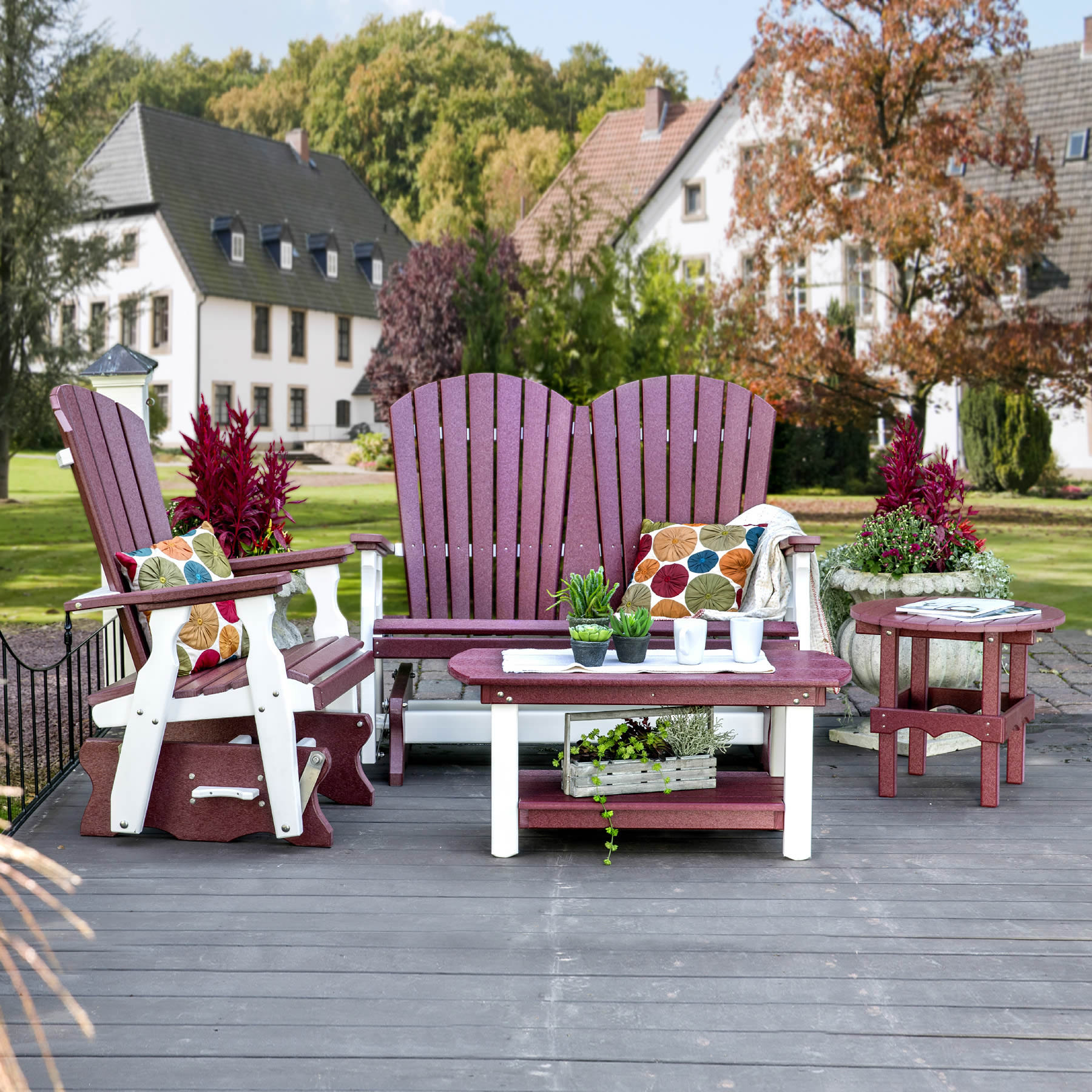 Amish Poly Fanback Glider 4 pc Set