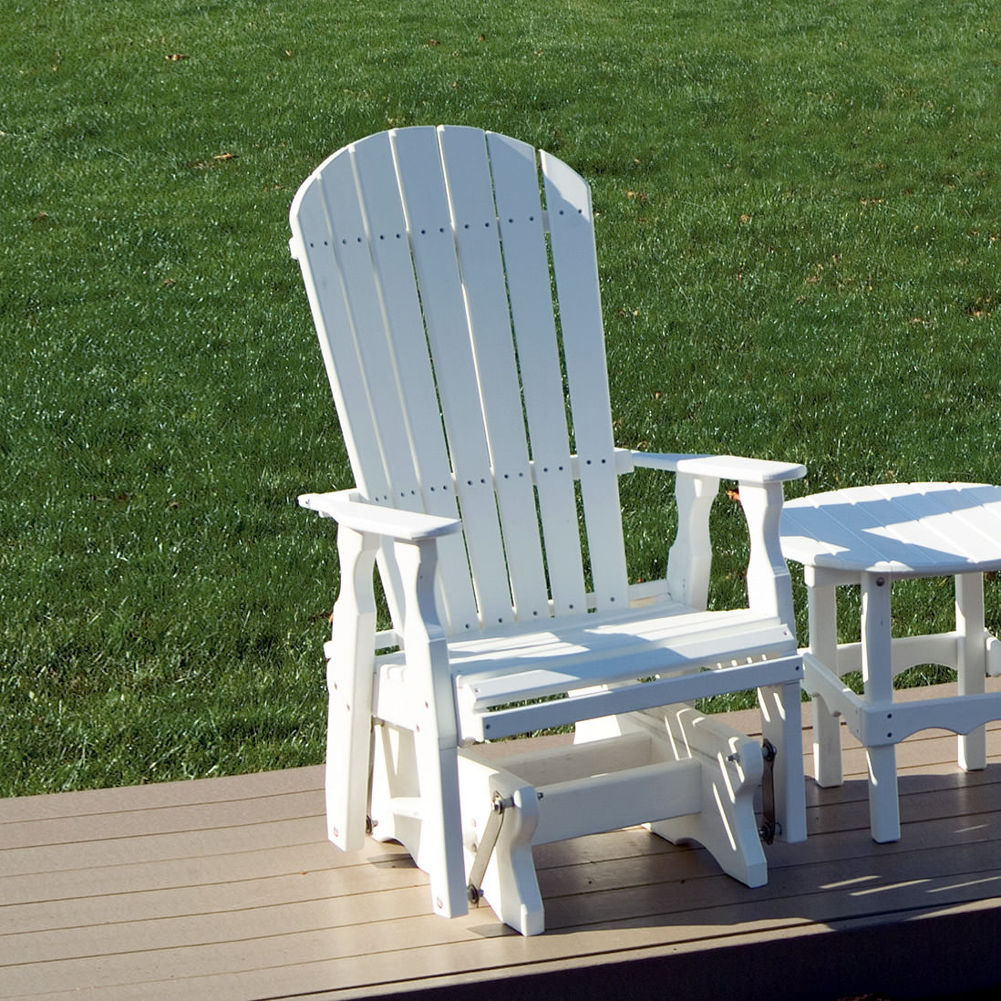 Amish Single Poly Fan-Back Glider