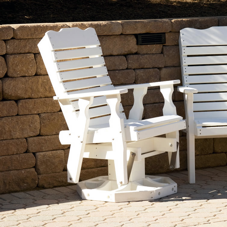 Amish Curve-Back Poly Swivel Glider