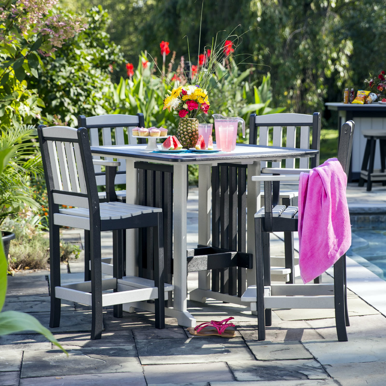 Amish Poly English Garden Bar 5 pc Bar Set