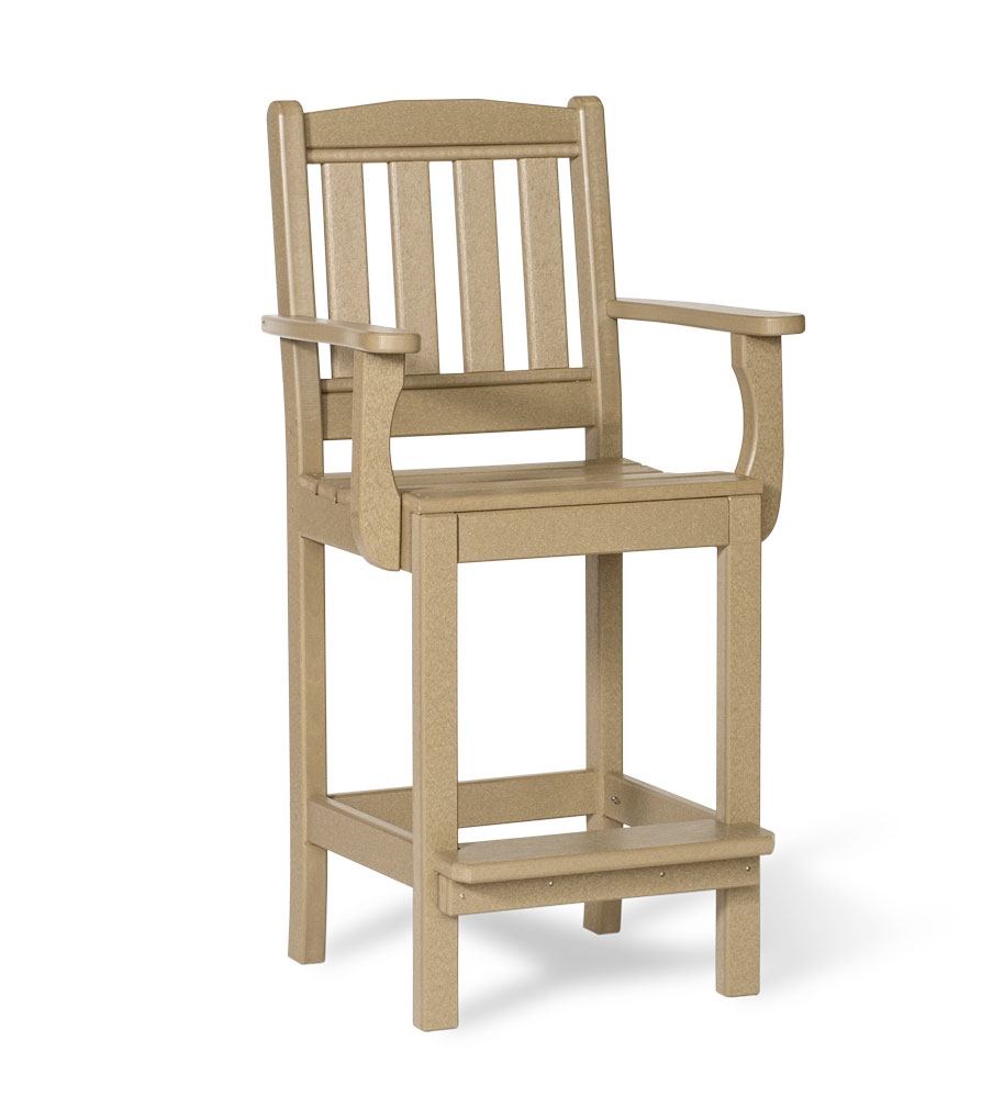 Amish Poly English Garden Bar Height Arm Chair